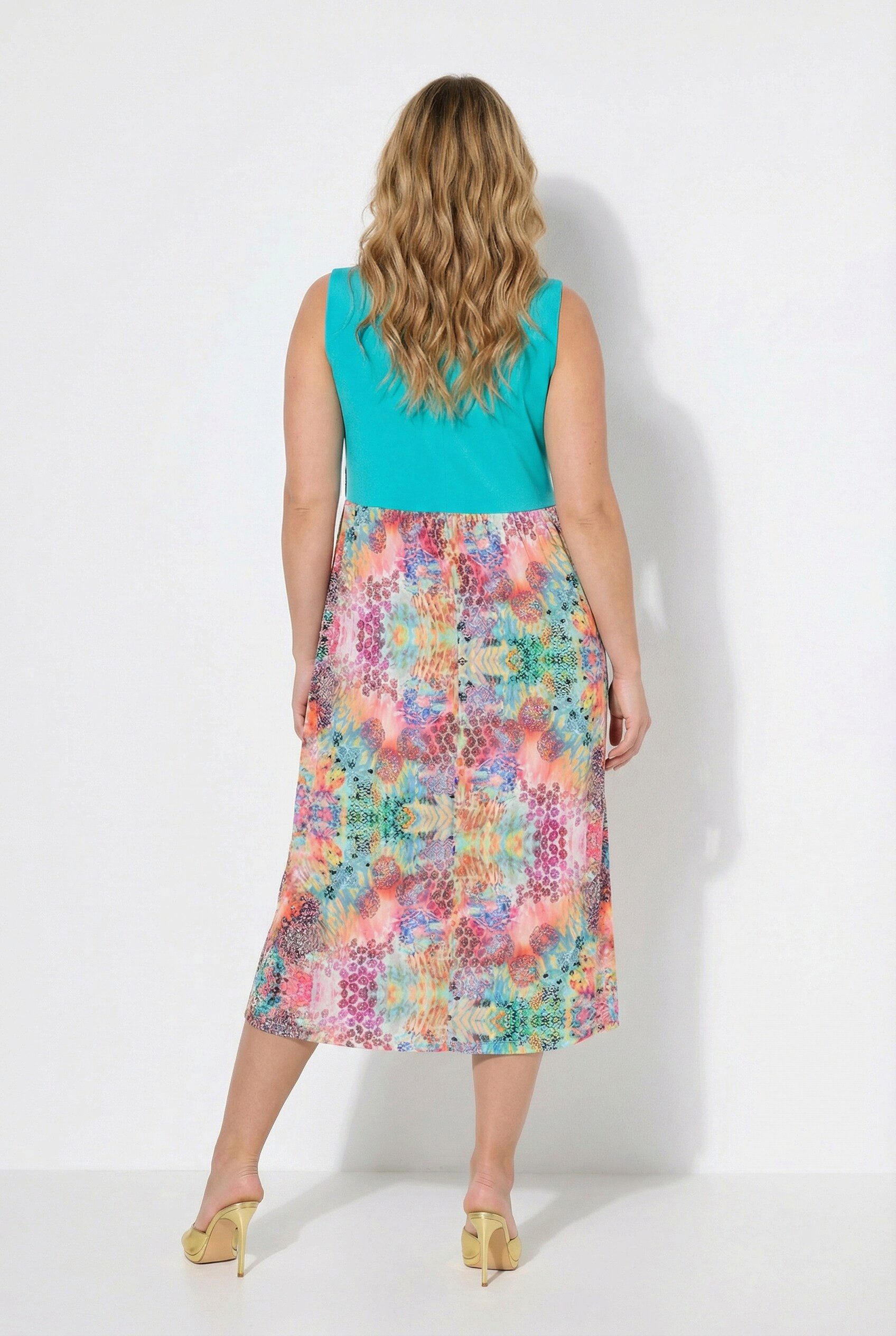 MIAMODA Midikleid Jerseykleid ärmellose A-Linie Rock mit Druck – Bild 4 von 4