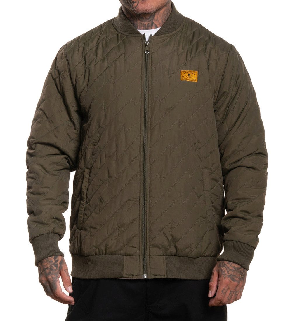 Sullen Clothing Bomberjacke Charger Jacket Olivgrün Gesteppt Bomberjacke Art Collective