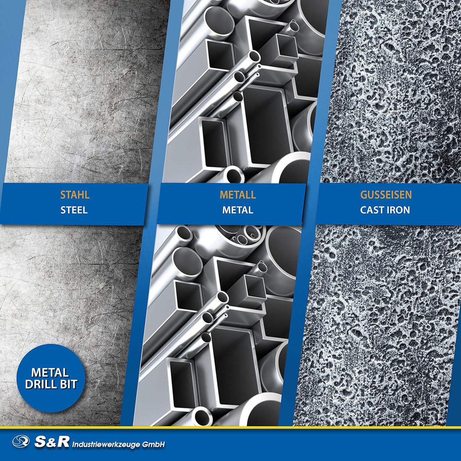 S&R Metallbohrer Industrie-Qualität, extra hohe Standzeit,118° Spitzenwinkel, HSS-Stahl, (Set, 19-teilig, ø 1-10 mm), DIN 338, geschliffen, Stahlbohrer-Satz, in – Bild 4 von 5