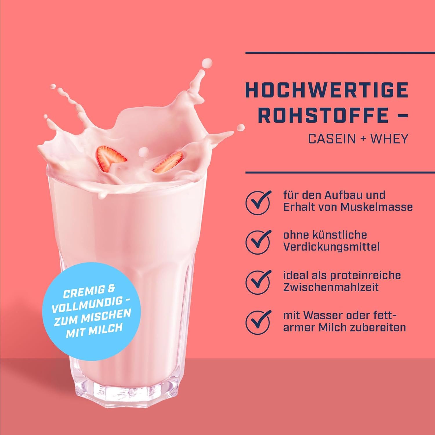 Energybody Systems Mega Protein Pulver, Whey und Casein Eiweißpulver, super cremig lecker, aspartamfrei