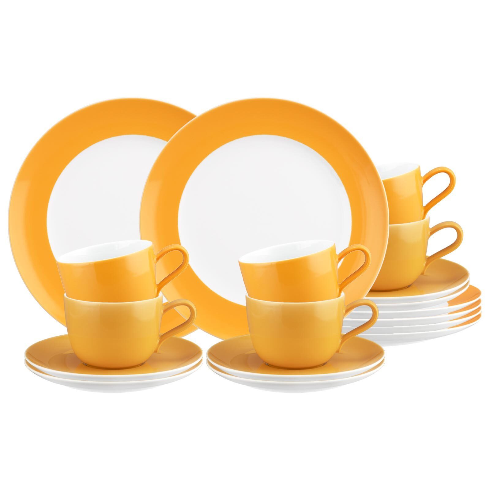 Seltmann Weiden Kaffeeservice Liberty Pure Colors Kaffeeservice 18er Set (18-tlg), 6 Personen, Porzellan