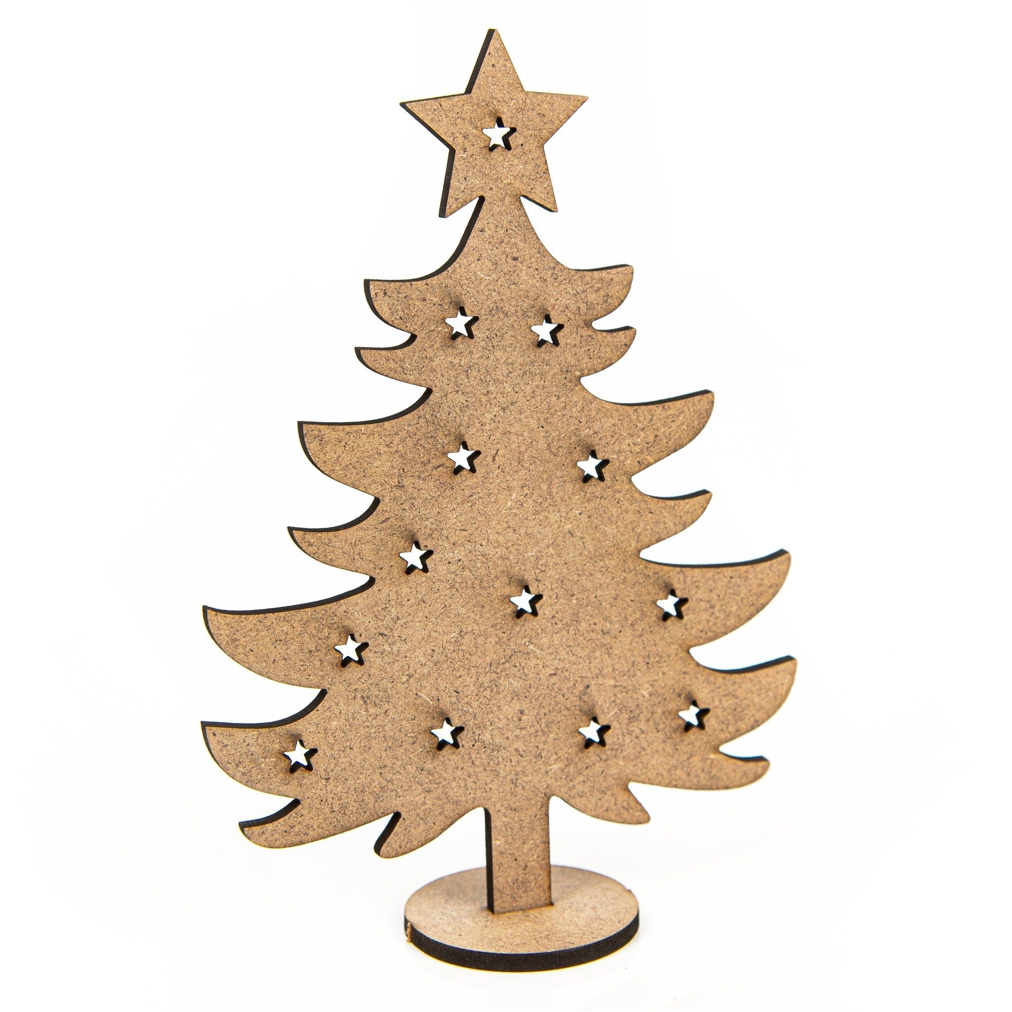 Logbuch-Verlag Dekofigur 9 kleine Weihnachtsbäume aus Holz - Baum Miniatur flach zum Stecken