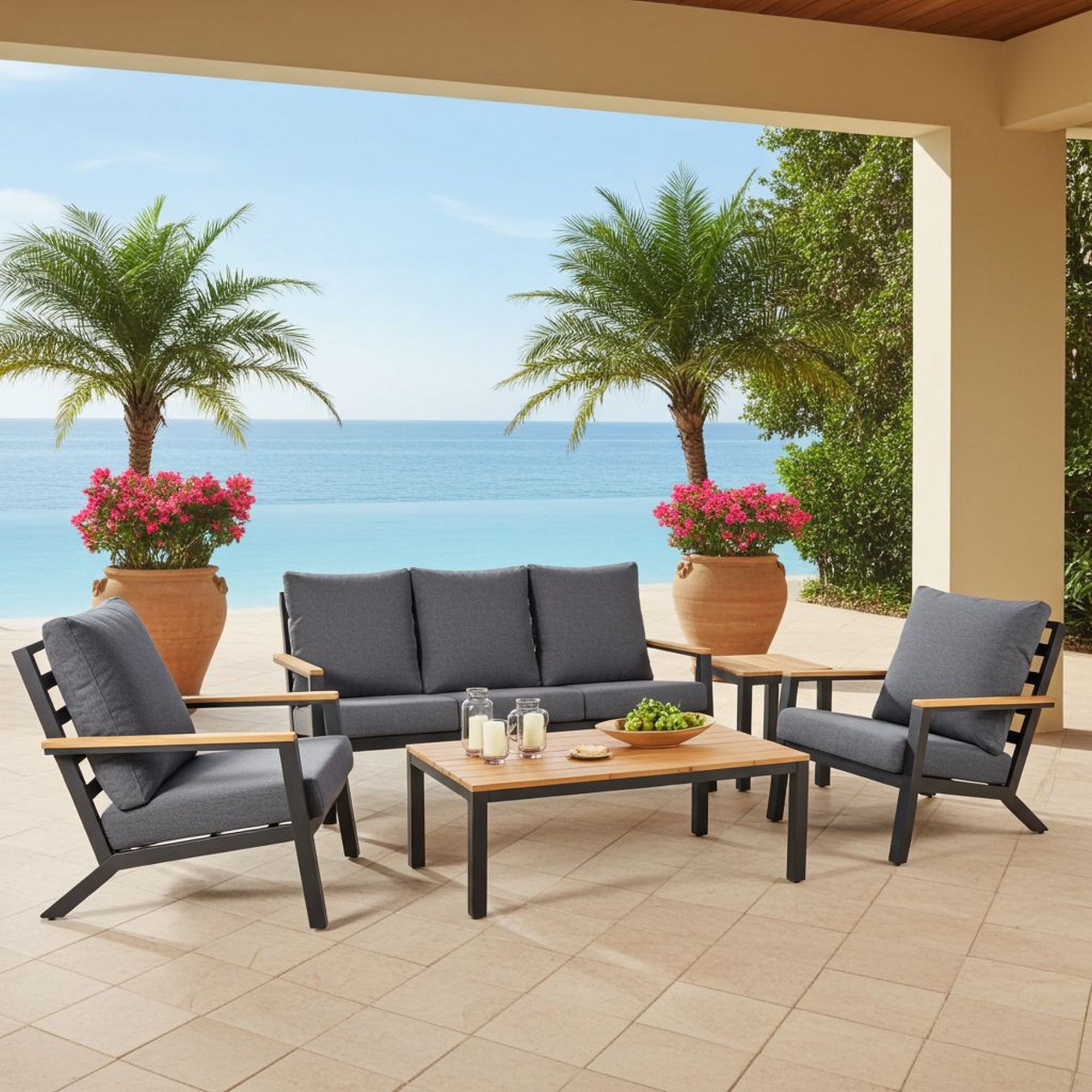 Lesli Living Gartenlounge-Set Lesli Living Lounge-Set Donnan anthrazit/grau