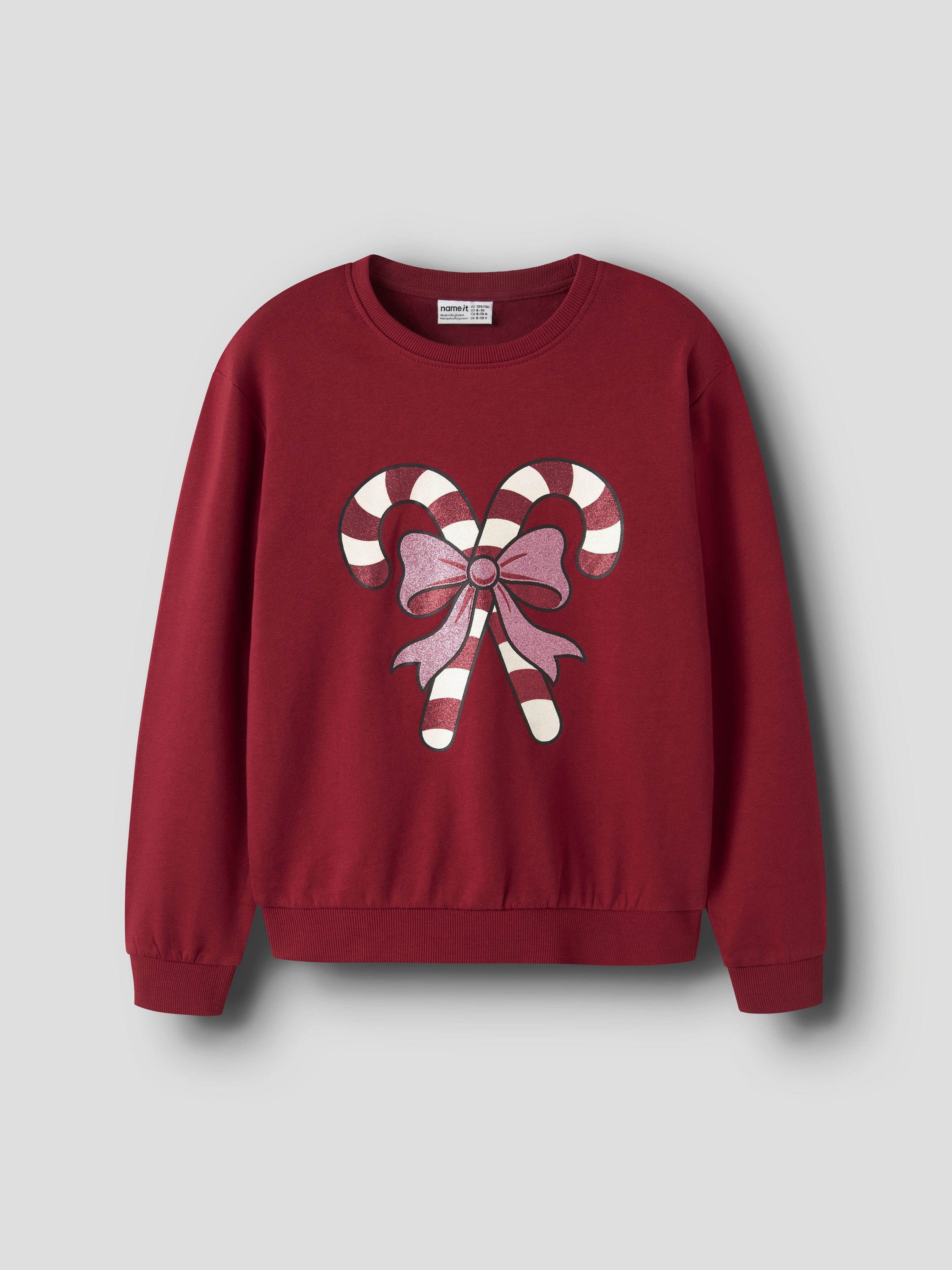 Name It Weihnachtssweatshirt NKFVERTRUD LS NREG SWEAT BRU Weihnachten, Baumwolle, regular fit – Bild 2 von 4
