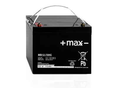 +maxx- 12V 75Ah ersetzt SB60-12 AGM Batterie wartungsfrei Bleiakkus, zyklenfest