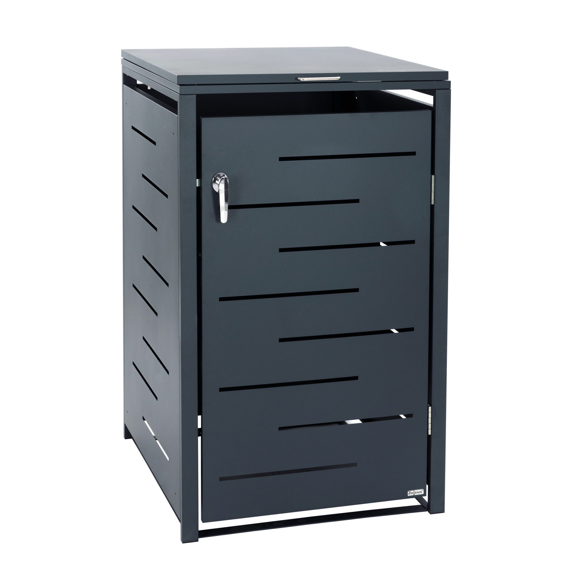 Zelsius Mülltonnenbox Mülltonnenbox für eine Mülltonne, Anthrazit RAL 7016, Inkl. Erweiterungsmöglichkeit