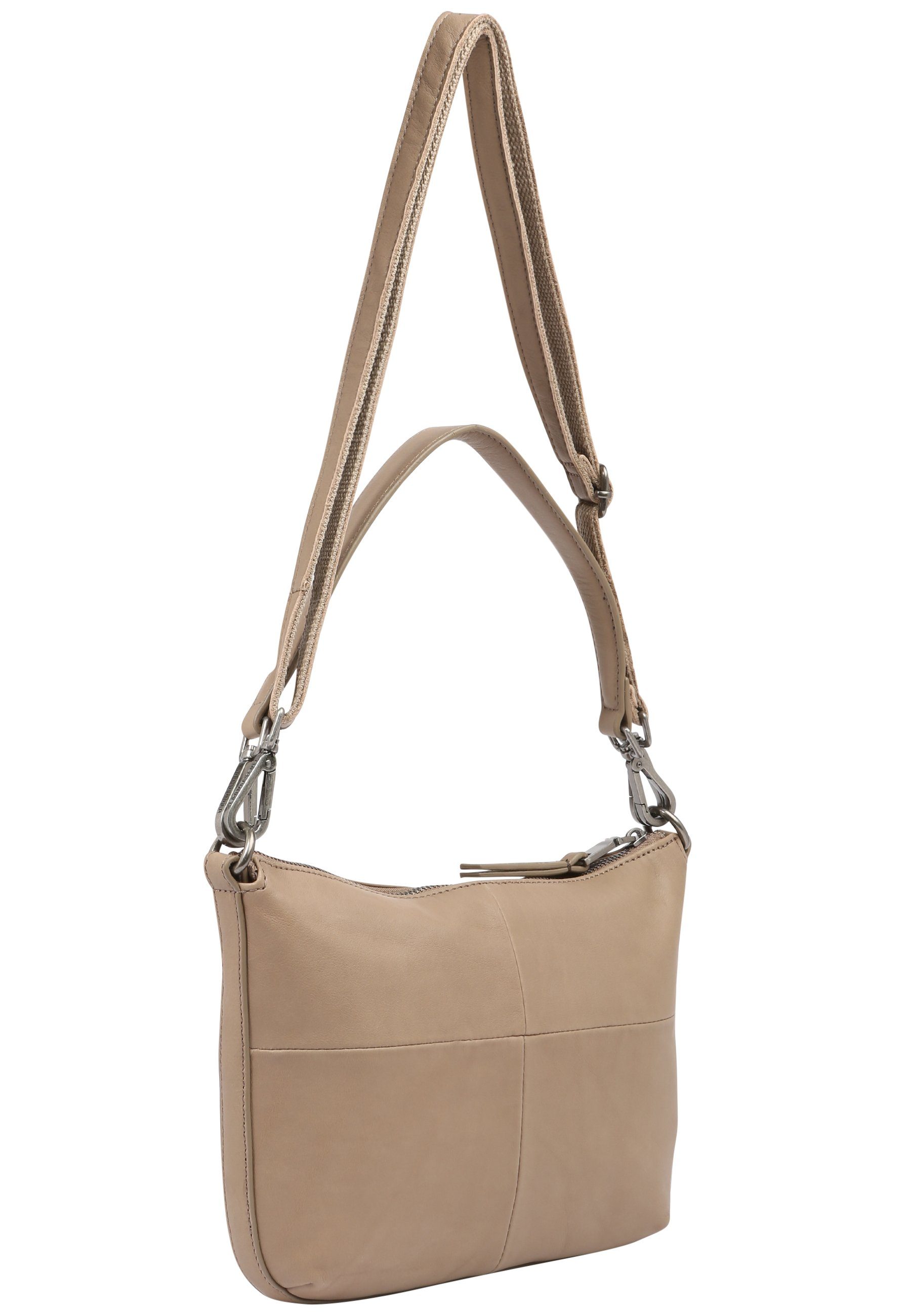 FREDsBRUDER Schultertasche PGL mit taupe Label-Applikationen MARISA SHOULDERBAG