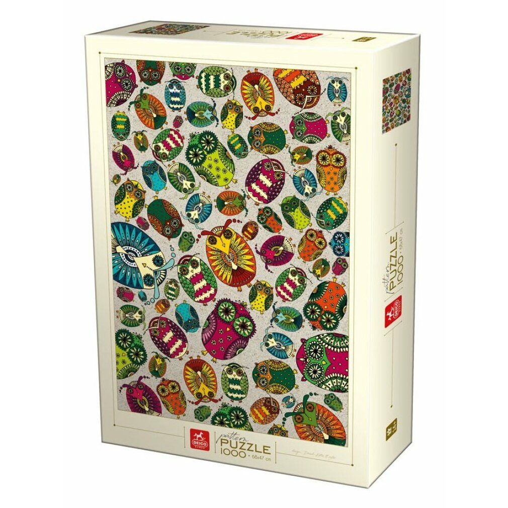 1000 Teile Puzzle Für Erwachsene – Bunte Eule – Stressabbau & Logisches Denken – Inkl. Poster & Netzbeutel – 75x50 Cm