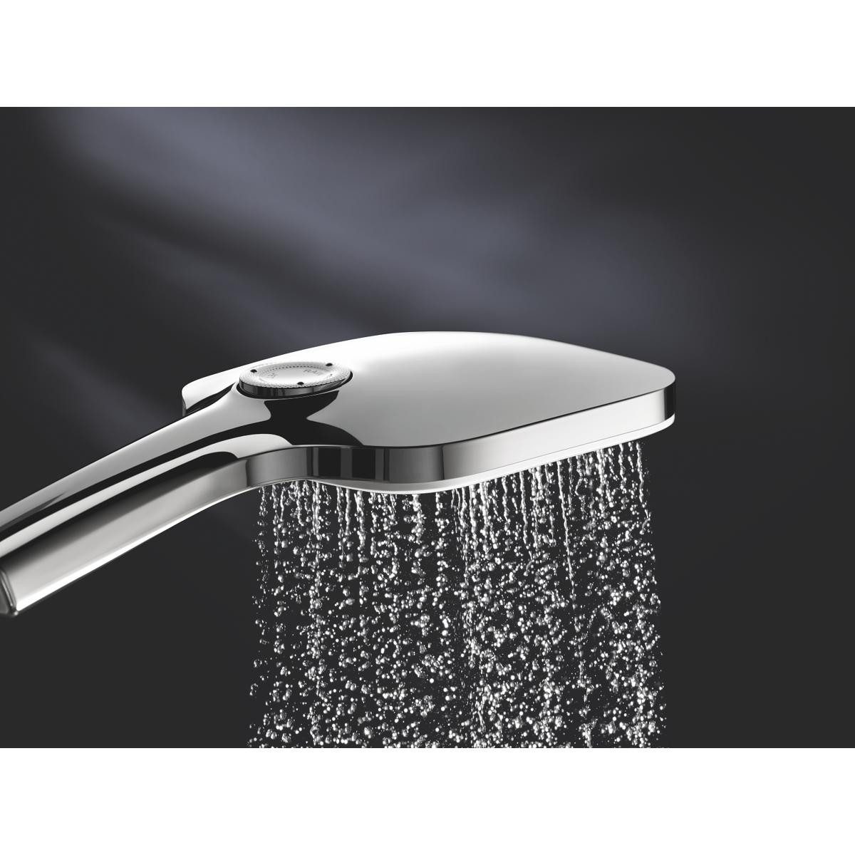 Grohe Brausegarnitur Vitalio Smartactive 130 Cube Handbrause, EcoJoy, chrom/weiß (26595000)