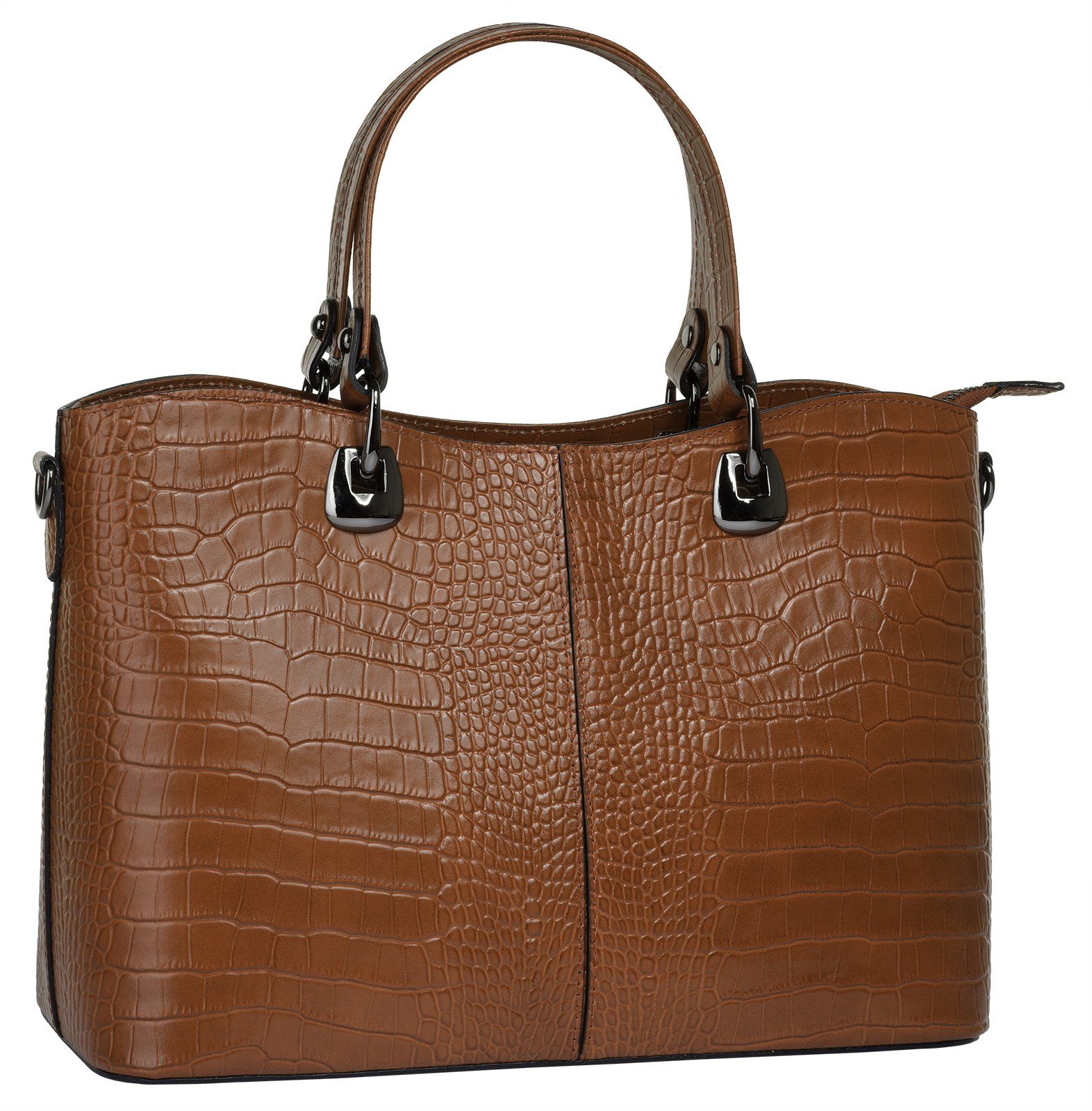 Cluty Henkeltasche, echt Leder, Made in Italy