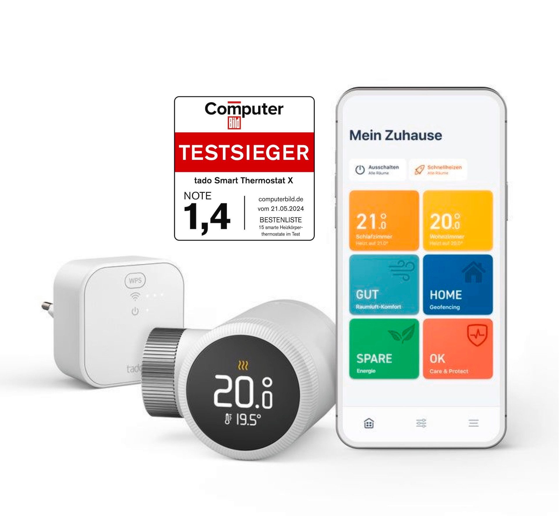 Tado Heizkörperthermostat tado° Starter Kit Smartes Heizkörperthermostat, Smartes Heizkörperthermostat