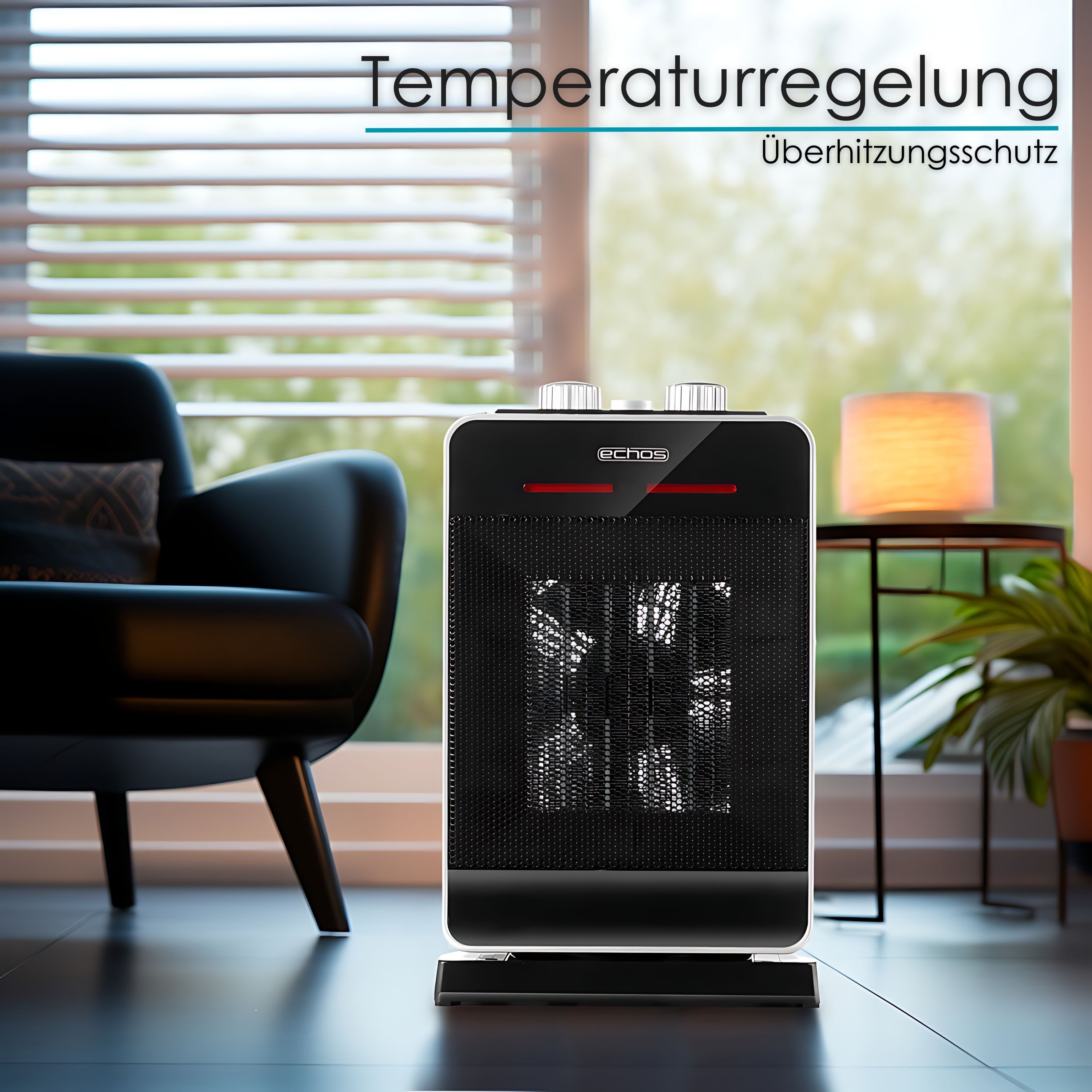 echos Heizlüfter Eco-356, 2000 W, Kaltluftfunktion, Überhitzungsschutz, Oszillierend