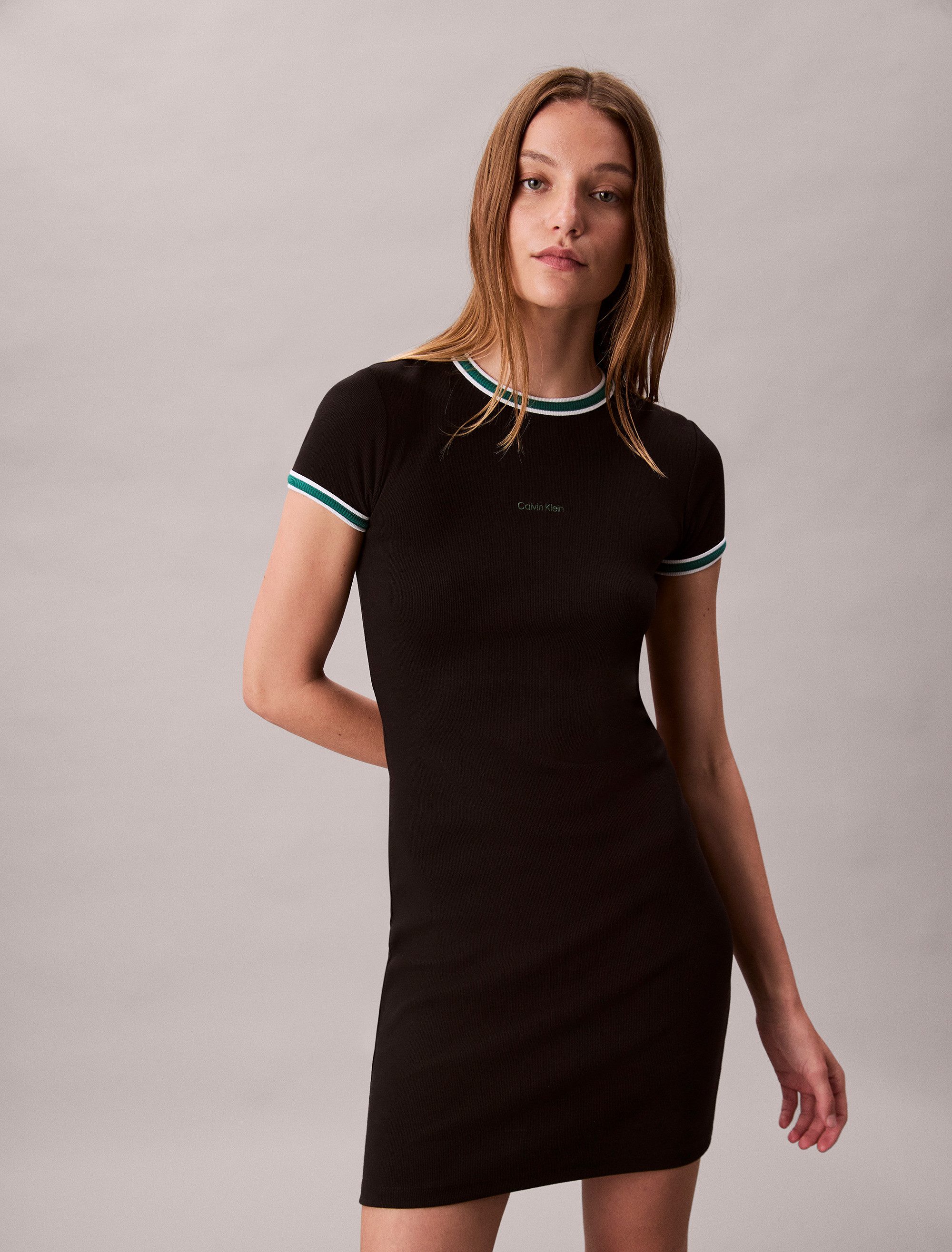 Calvin Klein Jeans Skaterkleid SS COLOR BLOCK COTTON RIB BABY T Mit Rundhalsausschnitt, regular fit