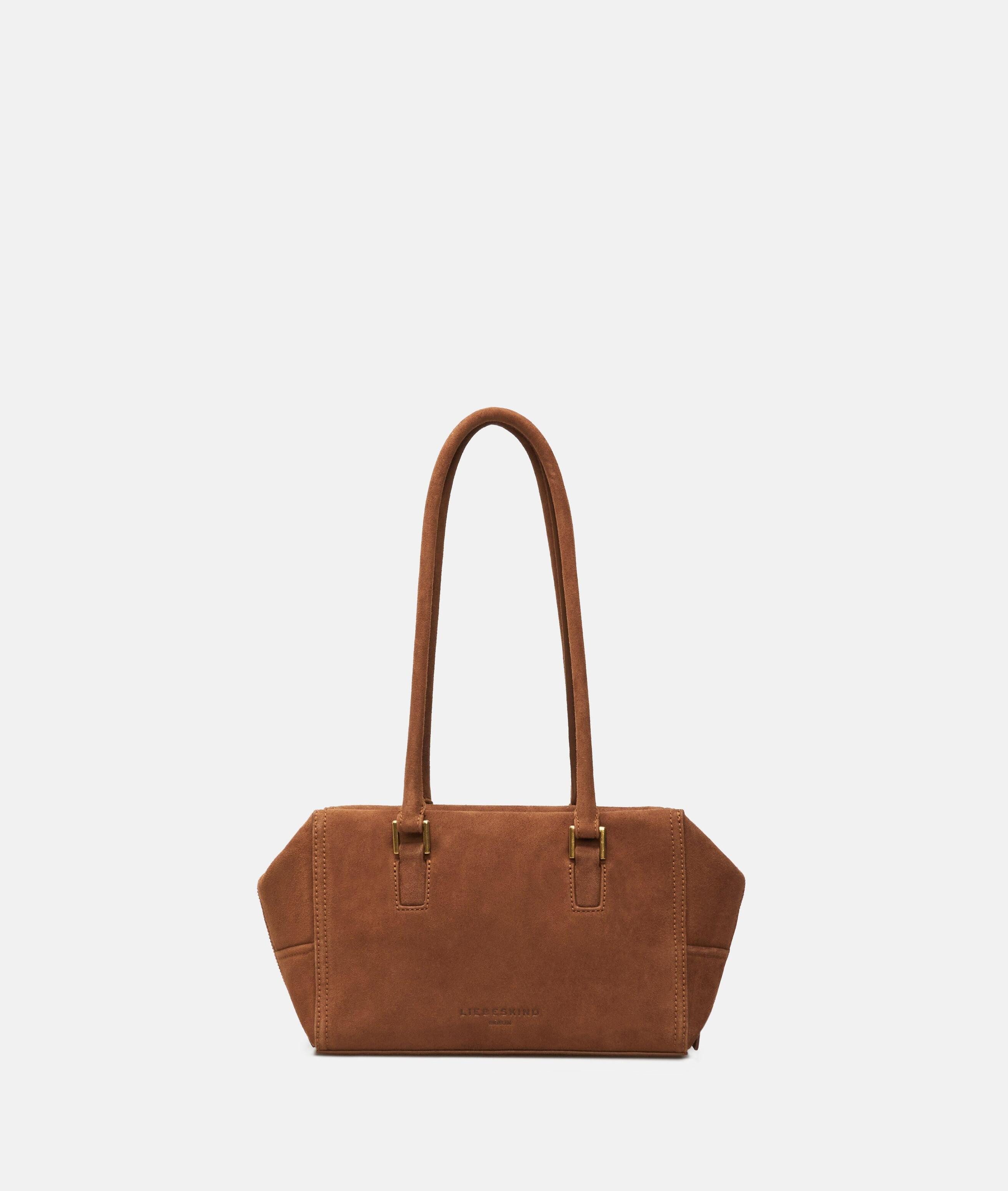 Liebeskind Berlin Schultertasche Archive Kayla Satchel S, Handliche Tasche aus weichem Veloursleder