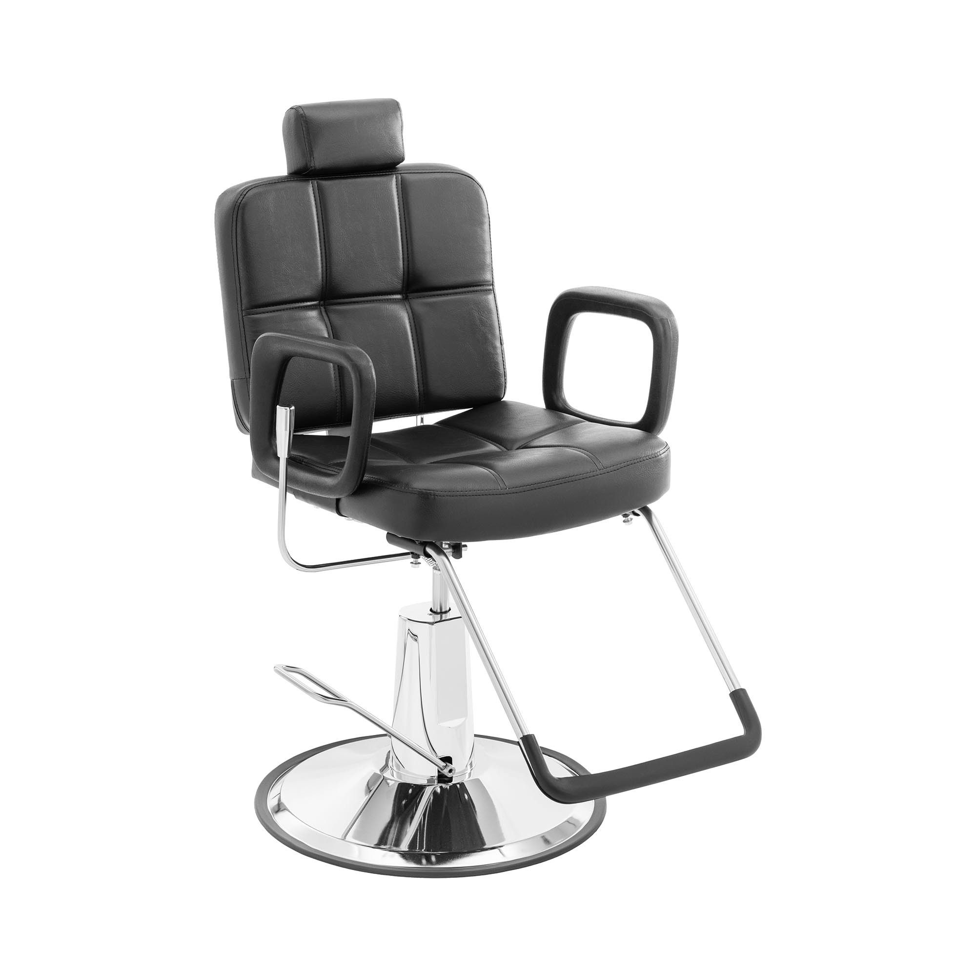 Physa Armlehnstuhl Friseurstuhl Friseursessel Kopf- und Fußstütze 52-64 cm 150 kg schwarz, Schwarz