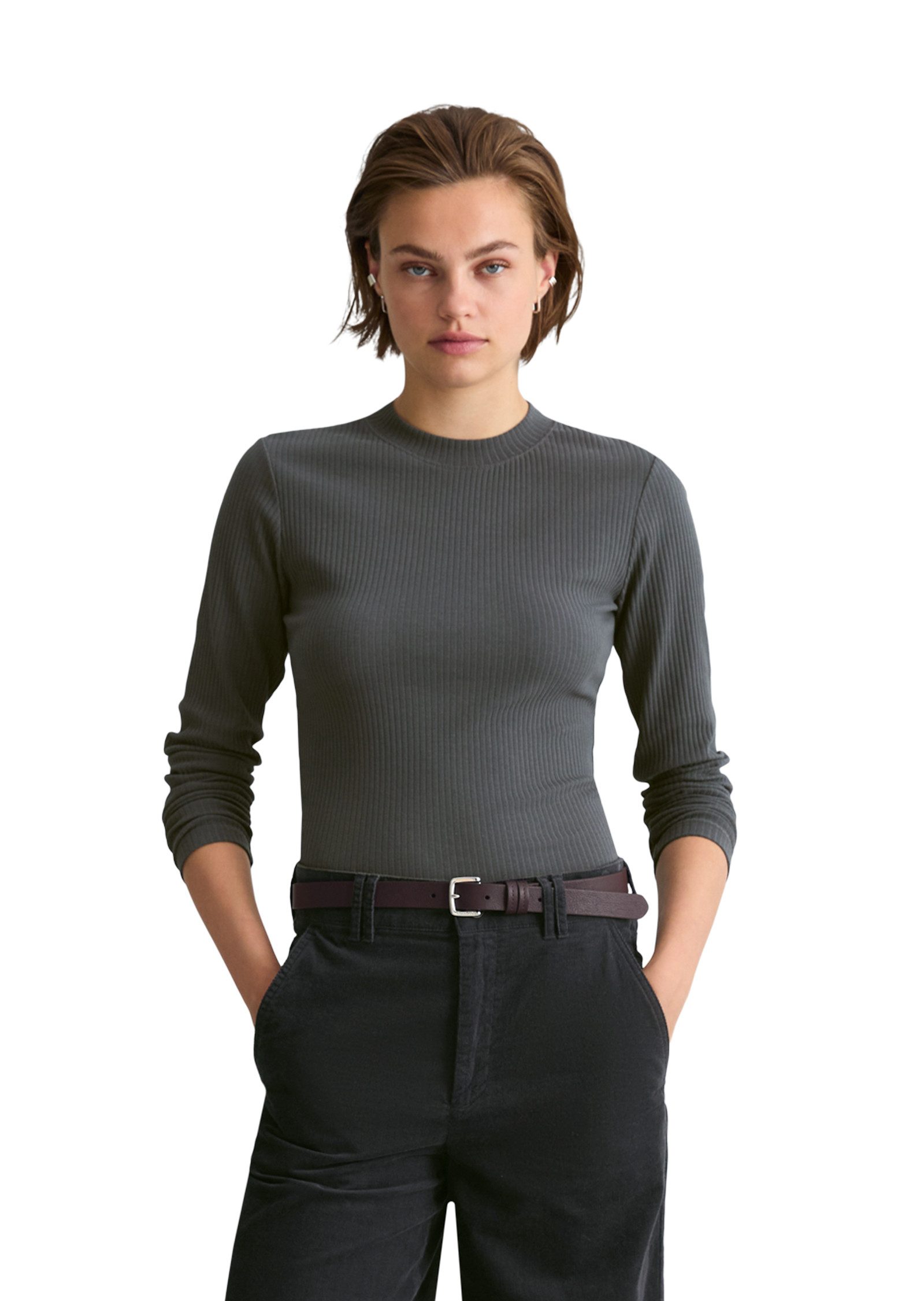 Marc O'Polo DENIM Langarmshirt aus Rippjersey