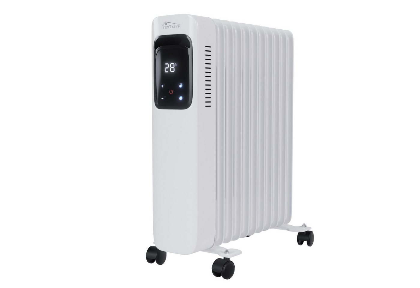TroniTechnik Ölradiator Ölradiator in weiß, mobile Elektroheizung 11 Rippen, 2500Watt, energiesparend, Elektroheizung, 2500 Watt, 3 Stufen