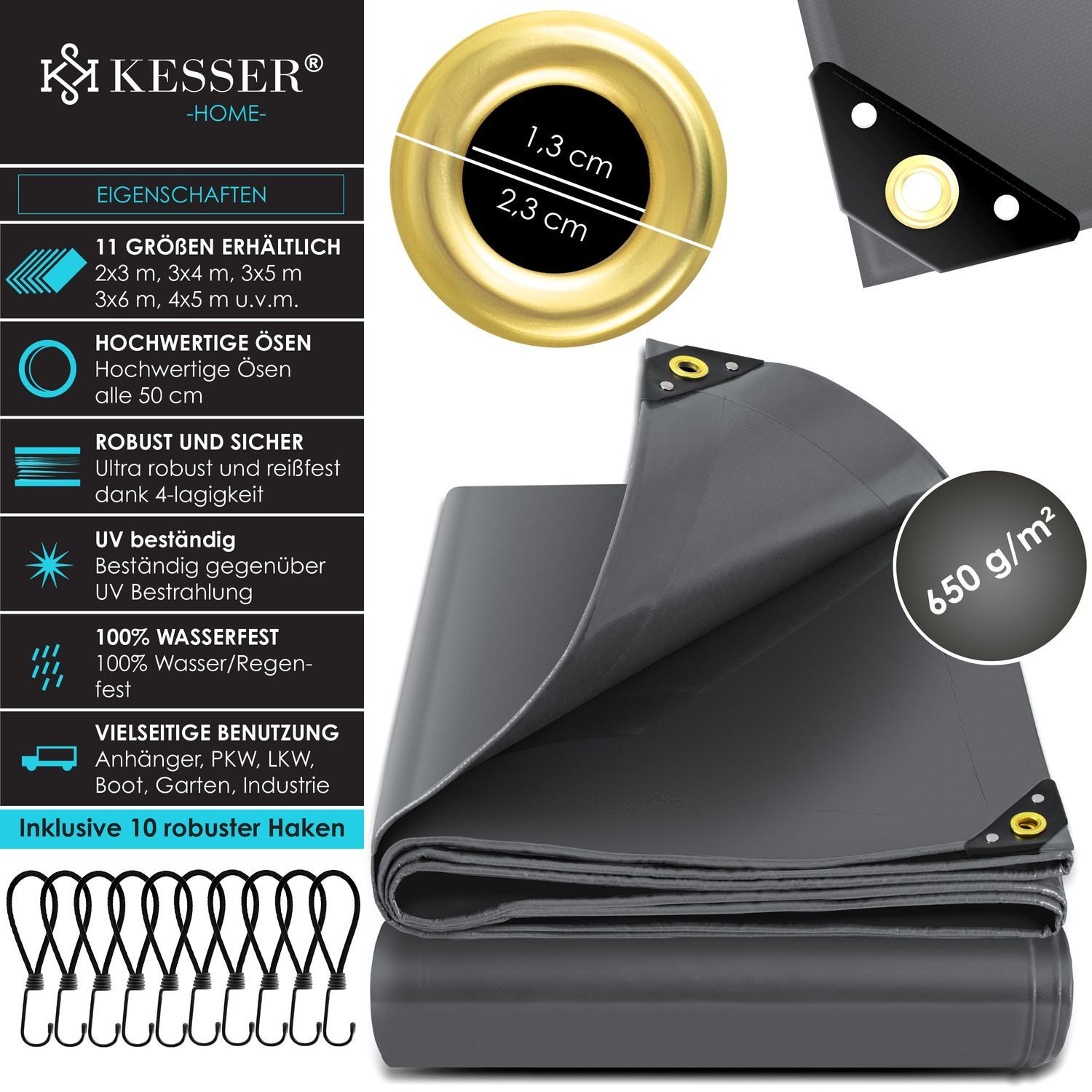 KESSER Schutzplane, Premium Abdeckplane mit Ösen, günstig online kaufen