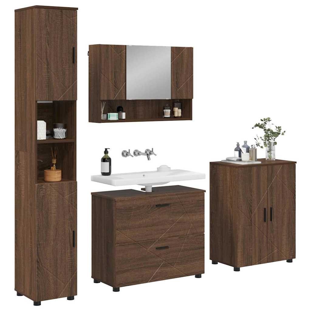 vidaXL Badezimmer-Set Badezimmermöbel Set 4 pcs günstig online kaufen