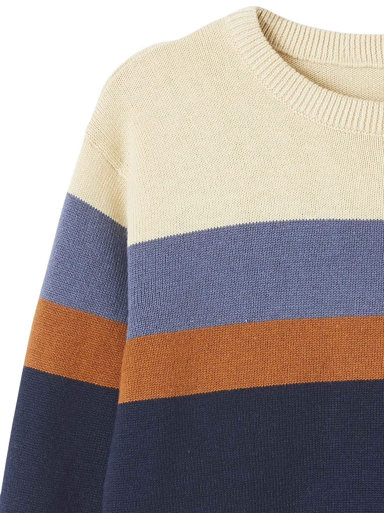 vertbaudet Pullunder Jungen Feinstrickpullover mit Streifen