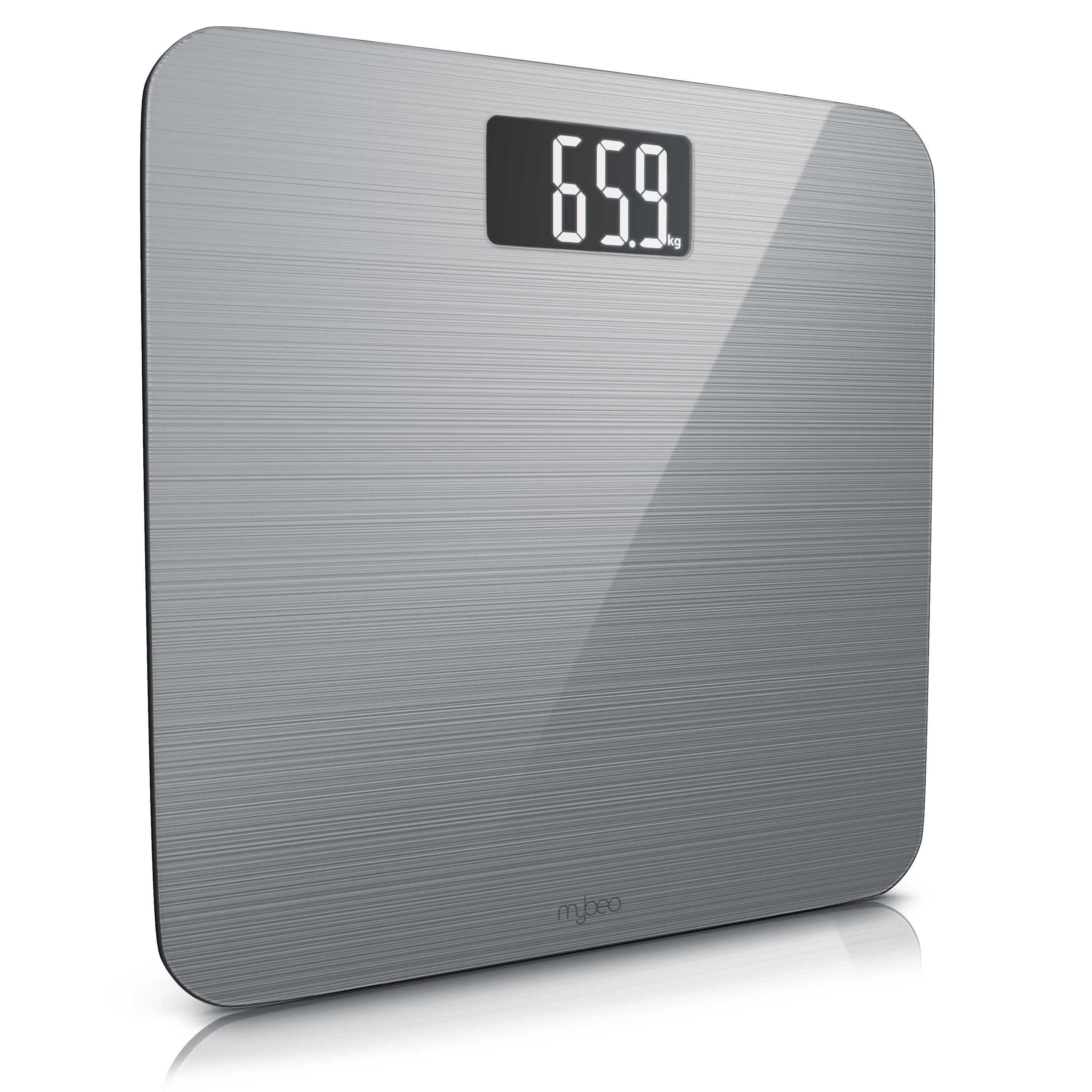 MyBeo Personenwaage, Digitale Körperwaage 6mm Sicherheitsglas / LCD-Display / max. 180 kg