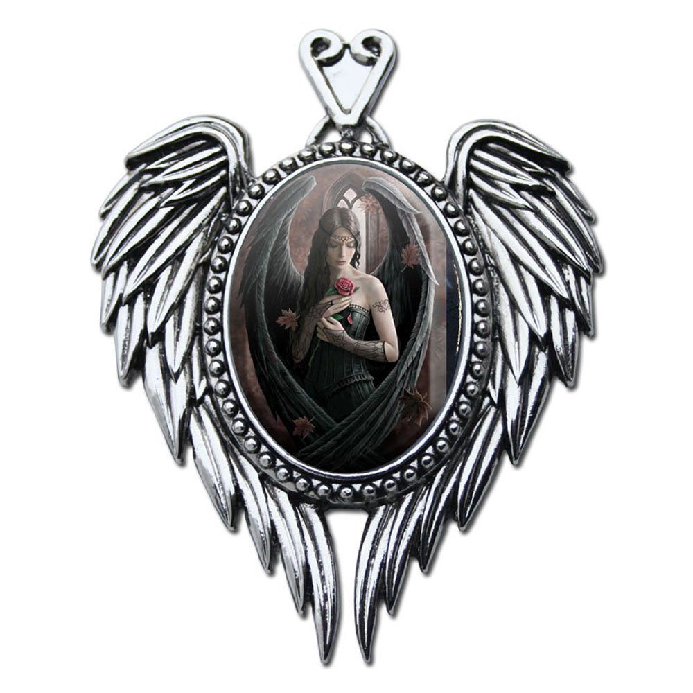 Anne Stokes Engelanhänger Anne Stokes Anhänger Engel Rose schwarz Schmuck Fantasy Engel