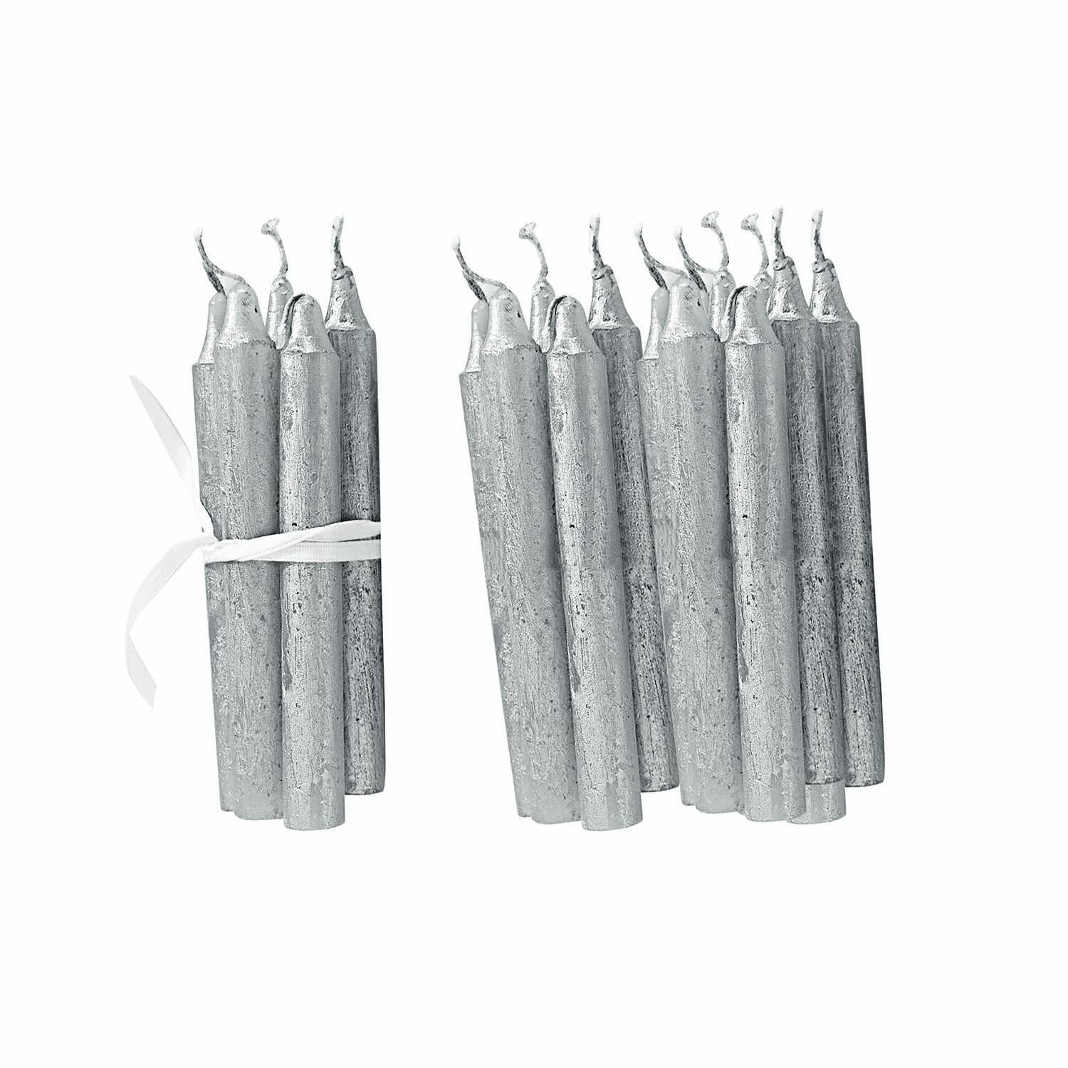 Mirabeau Stumpenkerze Kerze 20er Set Noufa silber (20er Set, 20er Set), none