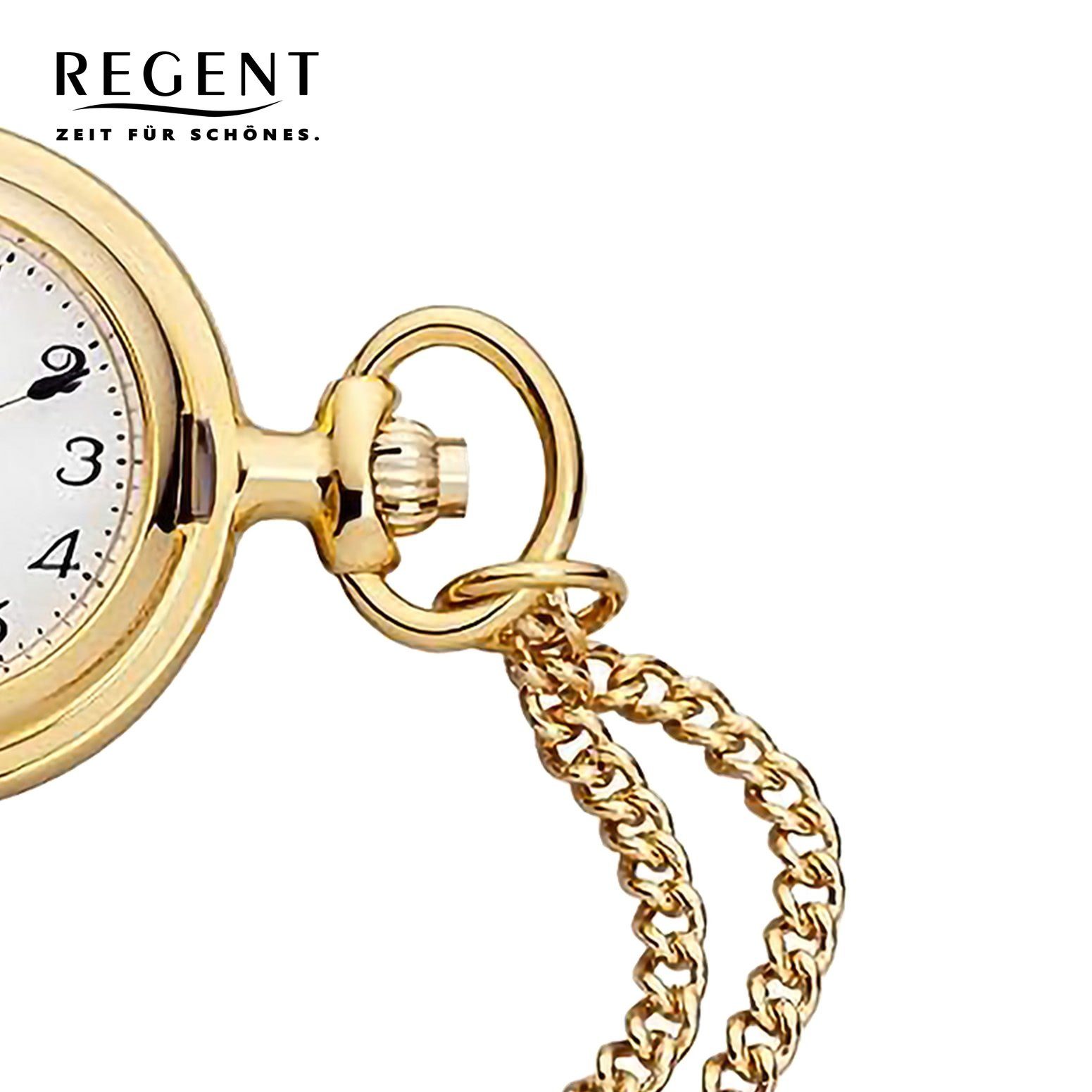 Taschenuhr Regent Taschenuhr Regent Uhrzeit extra (ca. (Analoguhr), 26mm), Analog rund, Metall, Gehäuse, Elegant, Herren groß Taschenuhr Herren