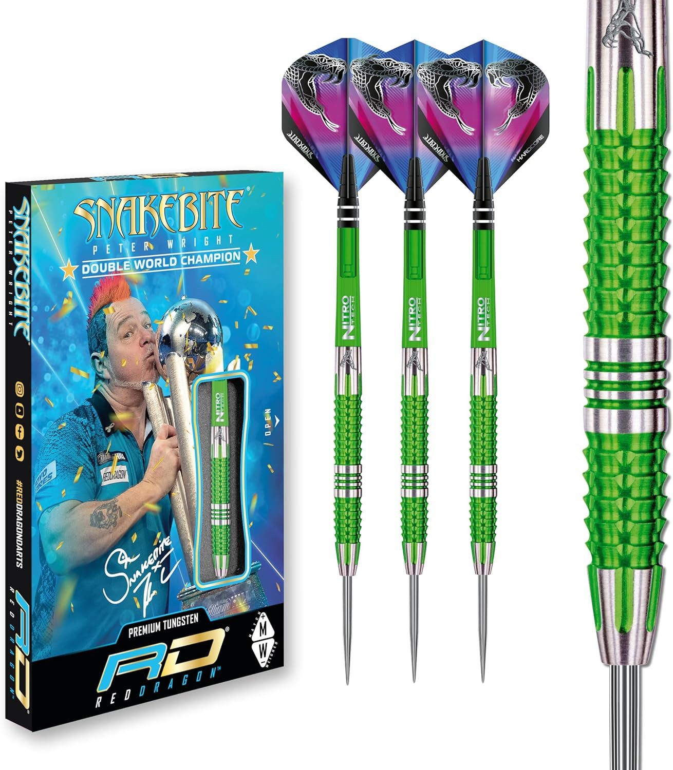 TARGET DARTS Dartpfeil RED DRAGON Peter Wright Snakebite Mamba 2: 24g Tungsten Darts