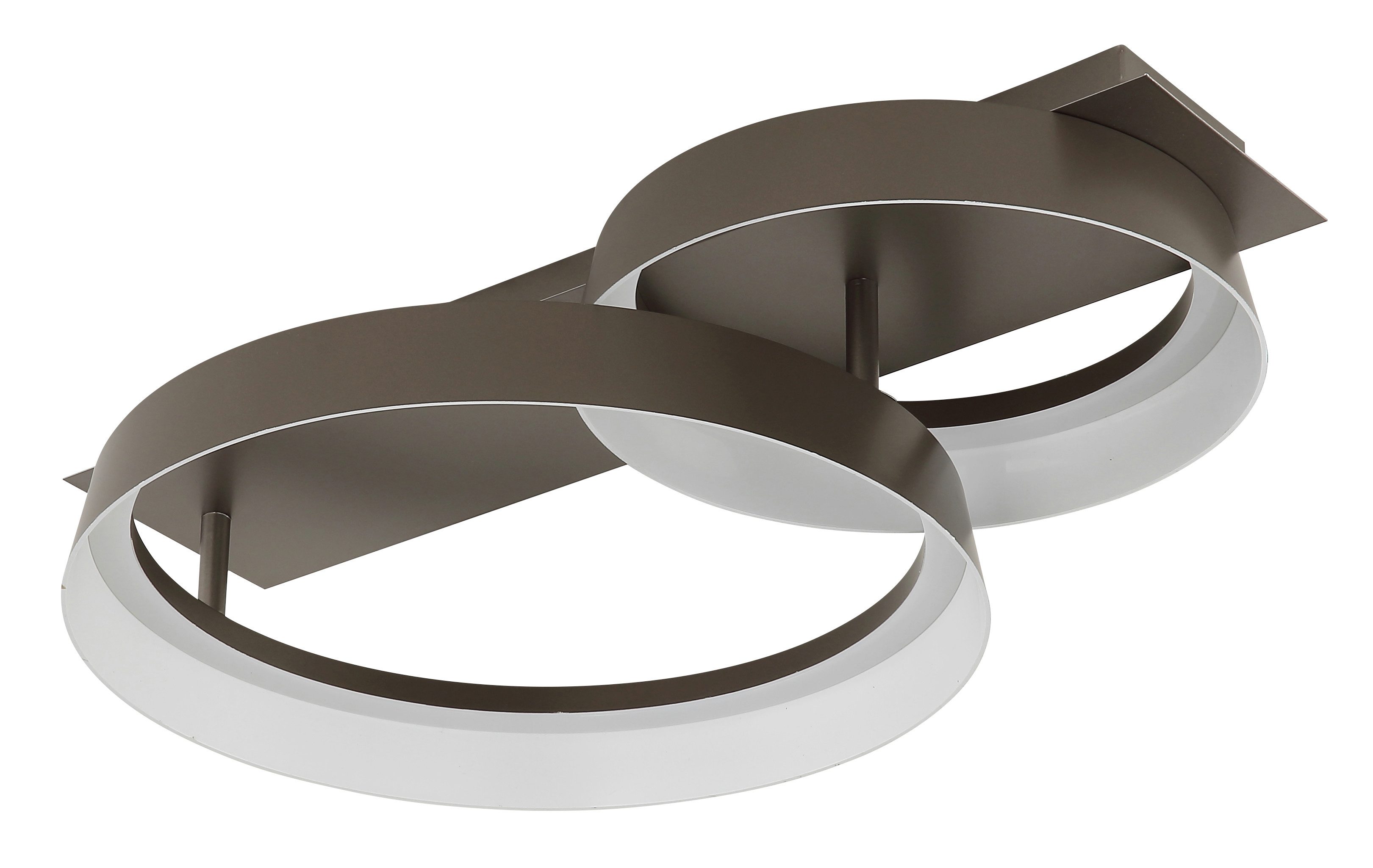 GLOBO LIGHTING Deckenleuchte SYRAKUS, LED fest integriert, Warmweiß, Deckenleuchte Kaffee, Kunststoff opal, LED 24W, 3000K