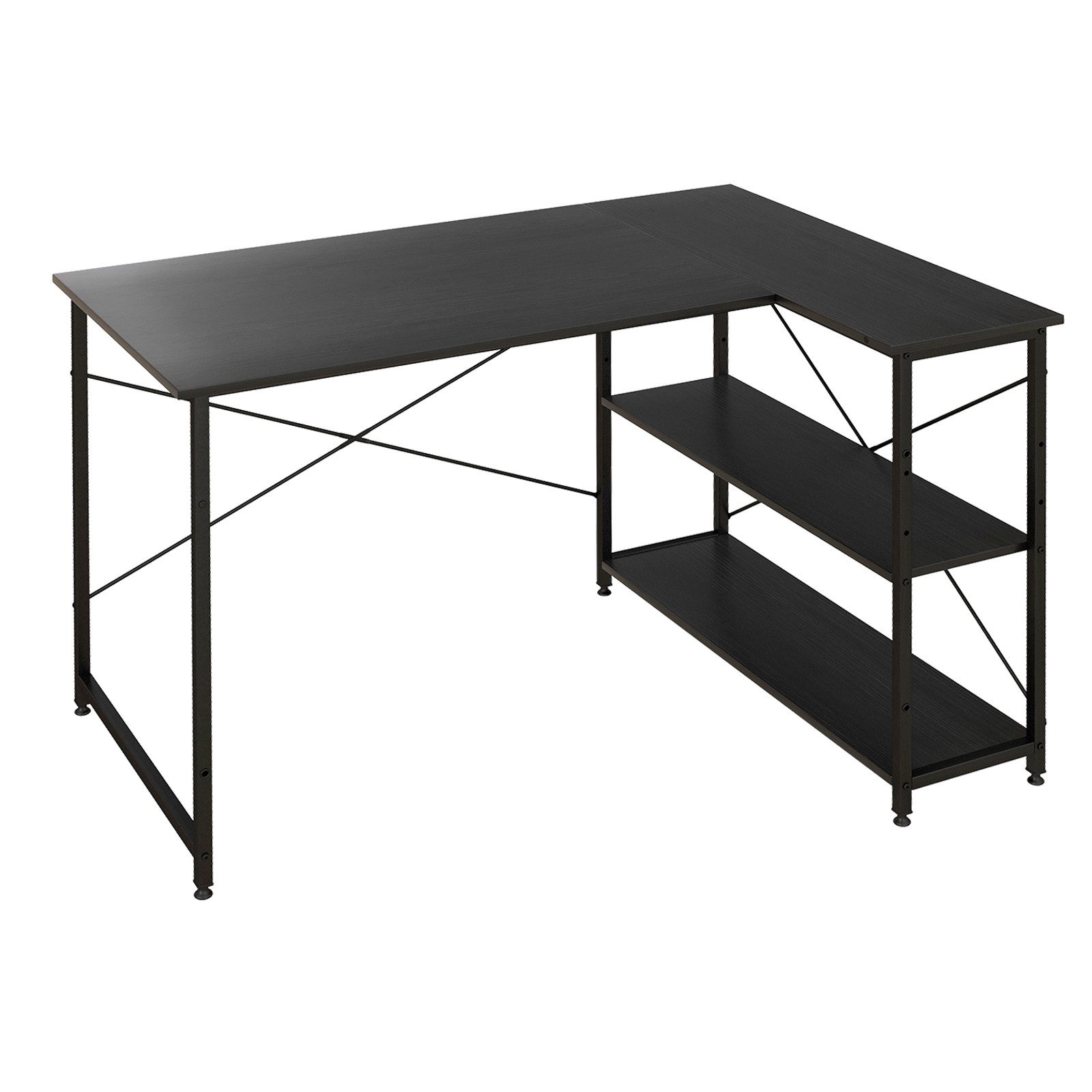 COSTWAY Eckschreibtisch, L-Form, mit Ablagefächern, 120x88x74,5cm günstig online kaufen
