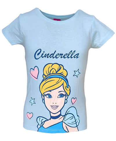 Disney Princess T-Shirt Cinderella Mädchen Kurzarmshirt aus Baumwolle Gr. 98- 128 cm
