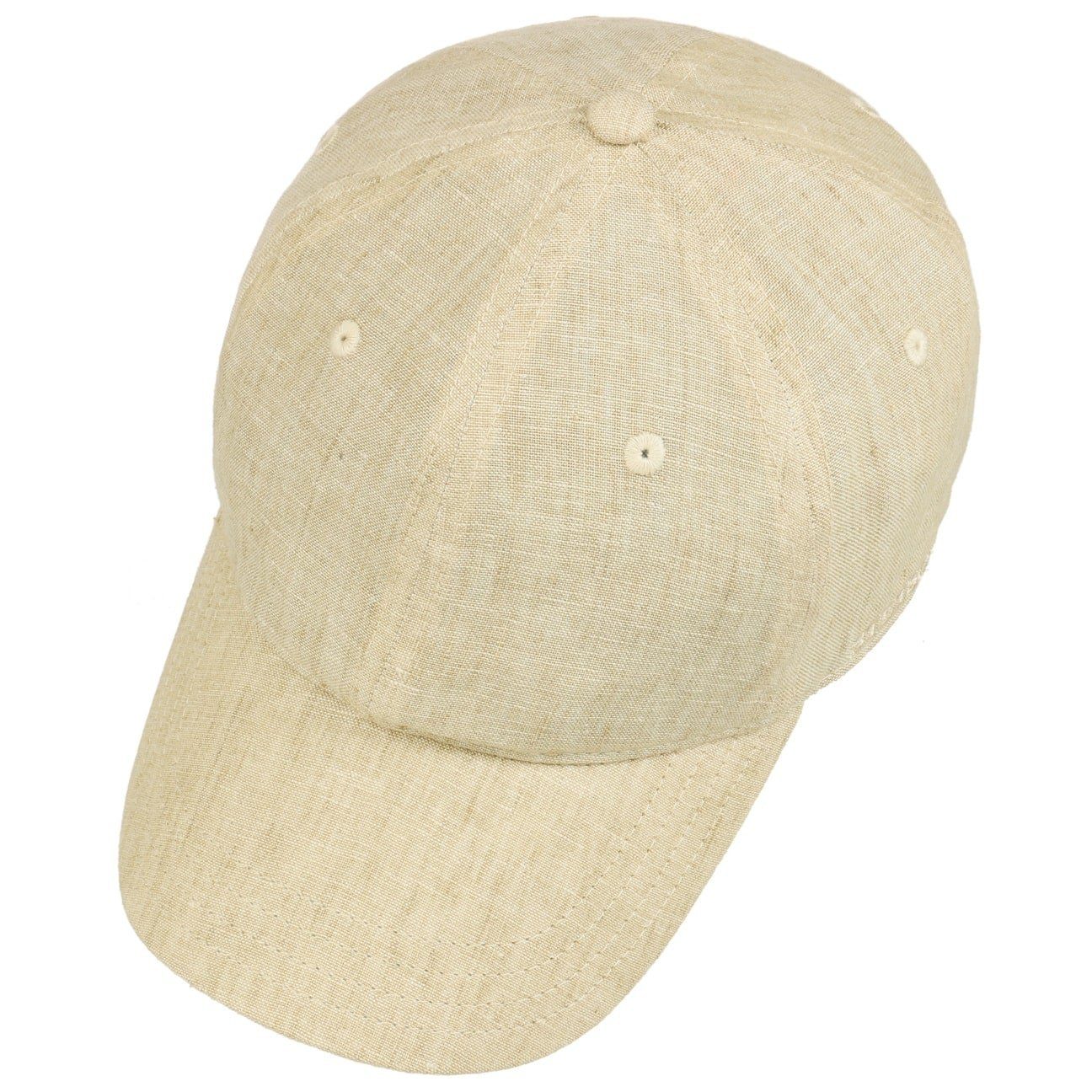 Stetson Baseball Cap (1-St) Metallschnalle Leinencap beige-meliert