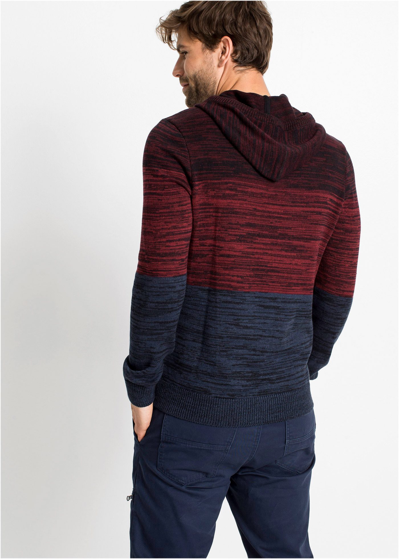 bonprix Kapuzenpullover aus Baumwolle und Polyacryl, mit Kapuze, Regular Fit, mehrfarbig
