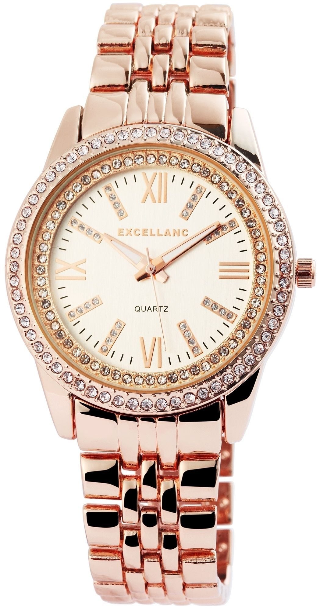Quarzuhr EX0201 Excellanc Damenuhr mit Metallarmband