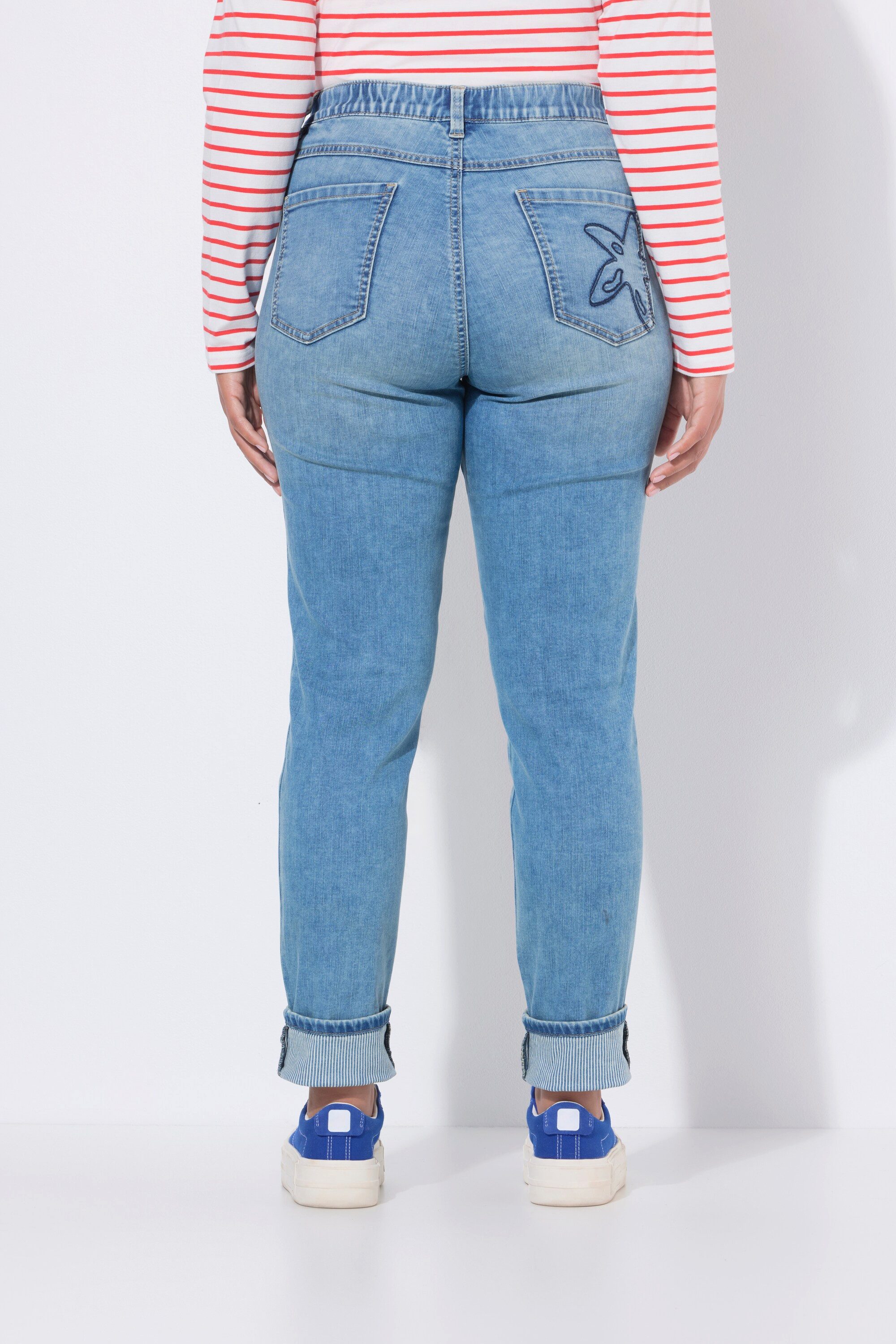 Laurasøn Röhrenjeans Jeans Slim Fit Streifen-Details