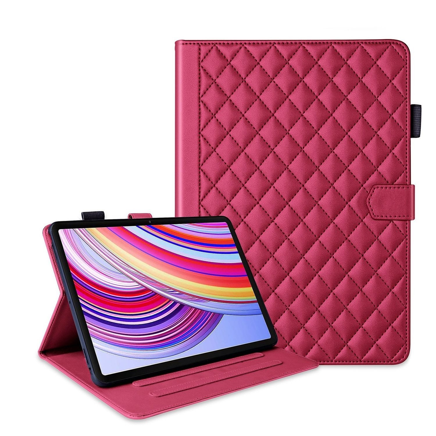 Wigento Tablet-Hülle Für Xiaomi Redmi Pad Pro 12.1 Design Kunstleder Hülle Standfunktion, Kunstlederhülle mit Rhombus-Textur und Standfunktion