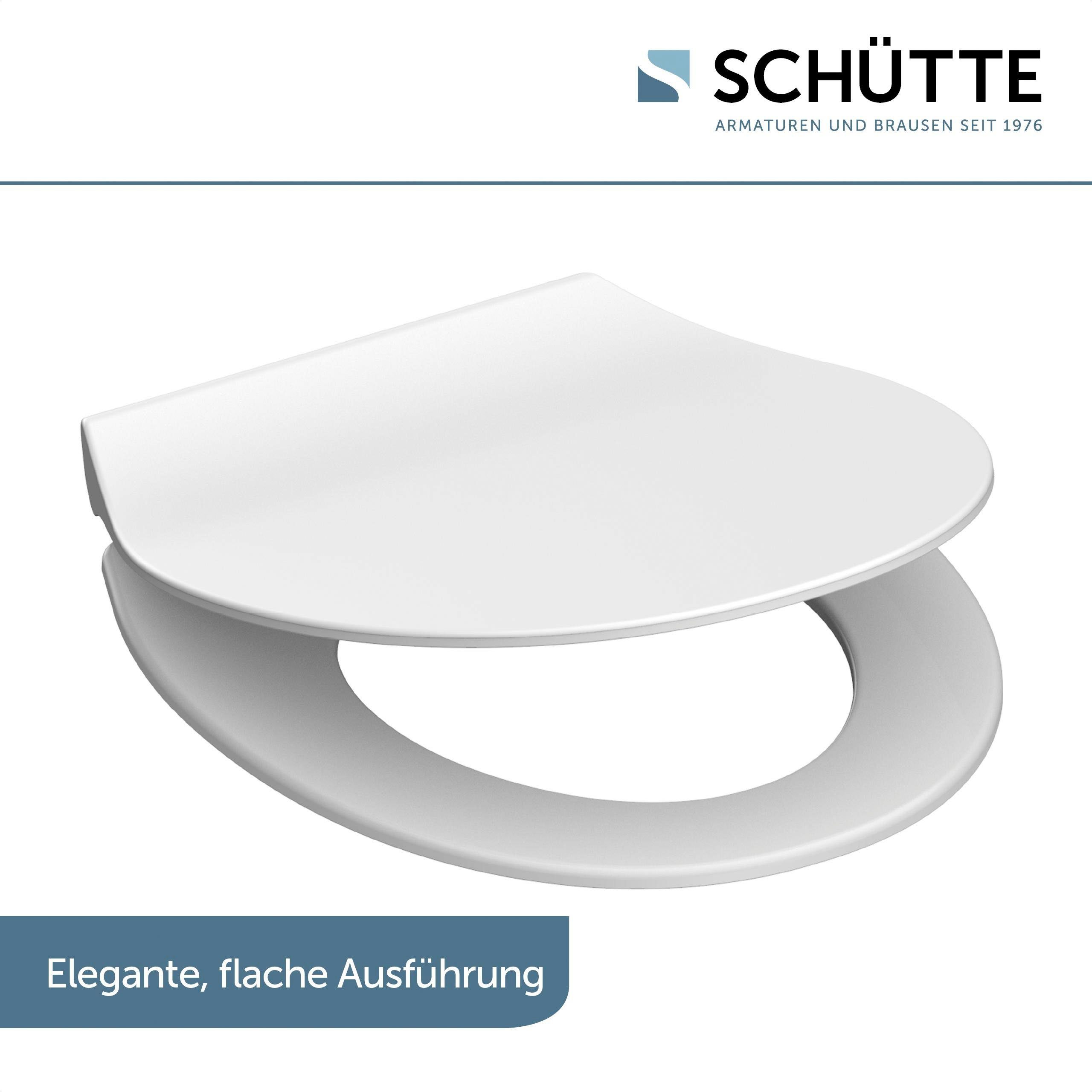 Schütte WC-Sitz SLIM, Duroplast, Absenkautomatik, Schnellverschluss, besonders flache Form