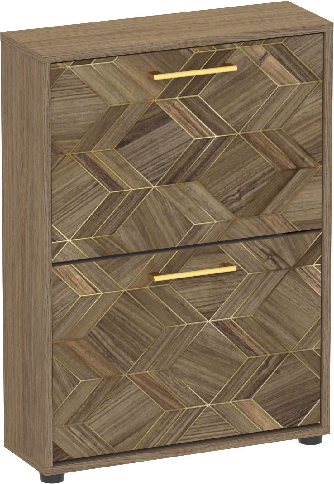 Schildmeyer Schuhkipper Glenn, Art-Déco Design mit eleganten Goldakzenten, Made in Germany (1 St), Nussbaum Art-Déco Design mit eleganten Goldakzenten, Made in Germany