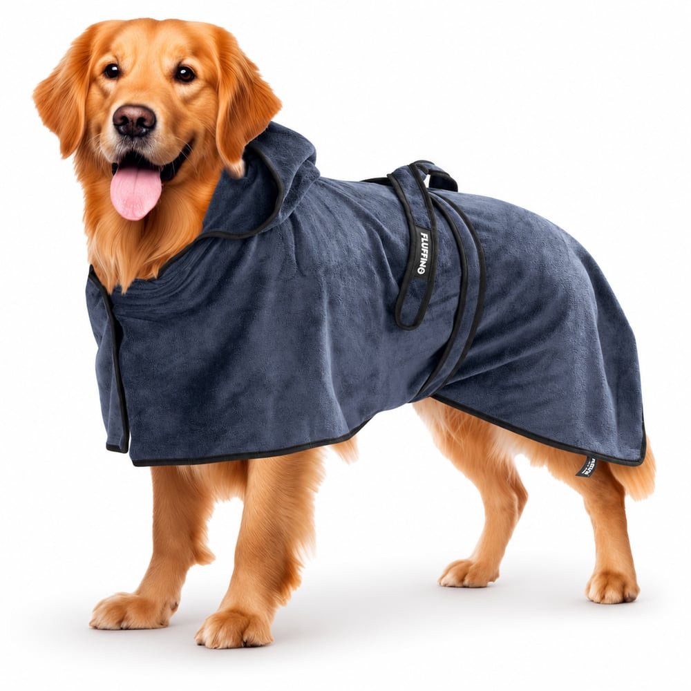 FLUFFINO® Hundebademantel FLUFFINO Hundebademantel, Saugfähig und schnelltrocknend mit Klettverschluss