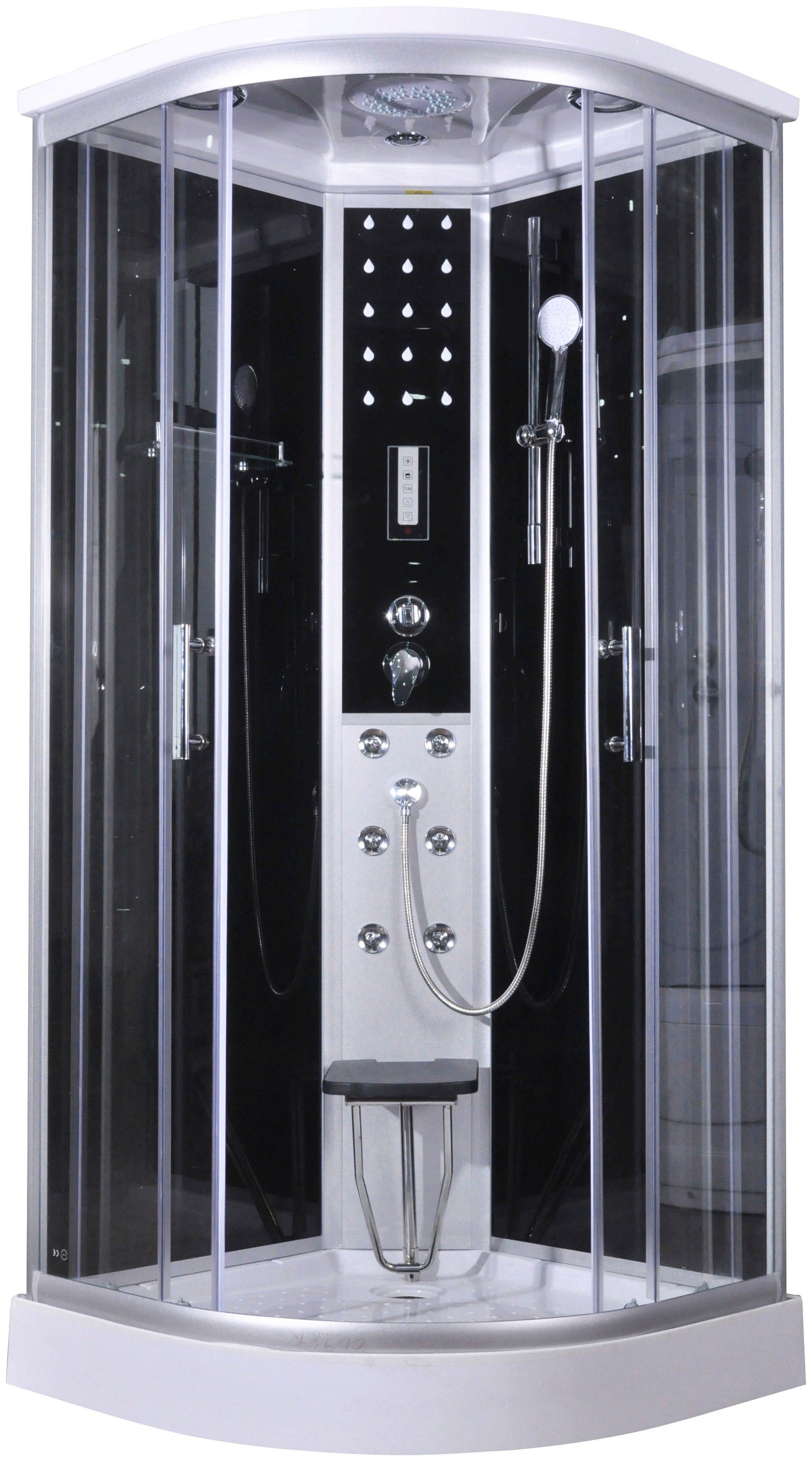 Sanotechnik Komplettdusche Comfort, BxT: 100x100 cm, Sicherheitsglas, 1-tlg., inkl- Kopf-Regenbrause