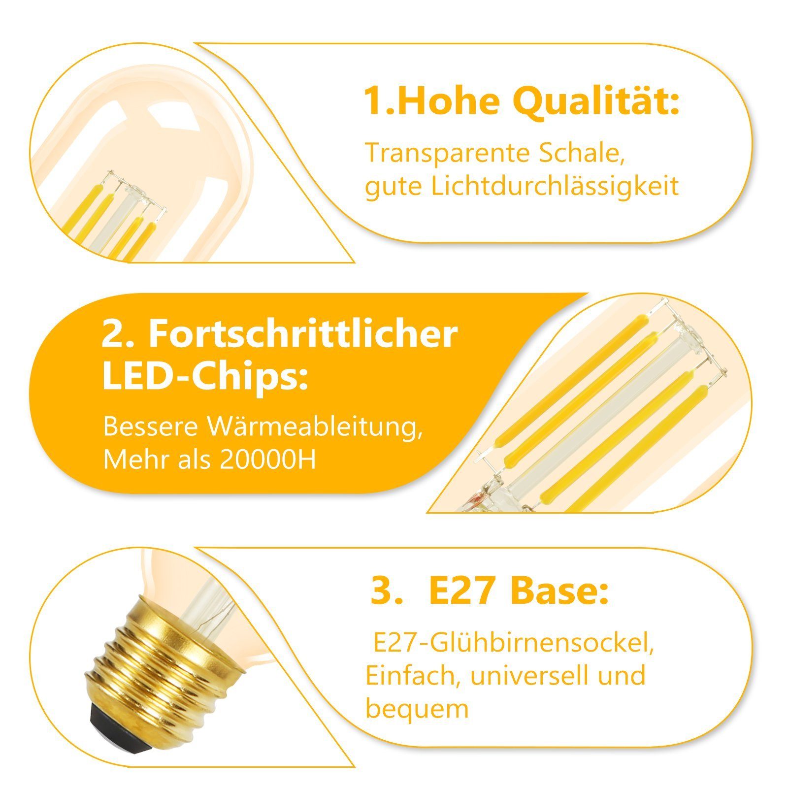 ZMH LED-Leuchtmittel LED Glühbirnen Vintage Lampe 4W Energiesparlampe Flur, günstig online kaufen