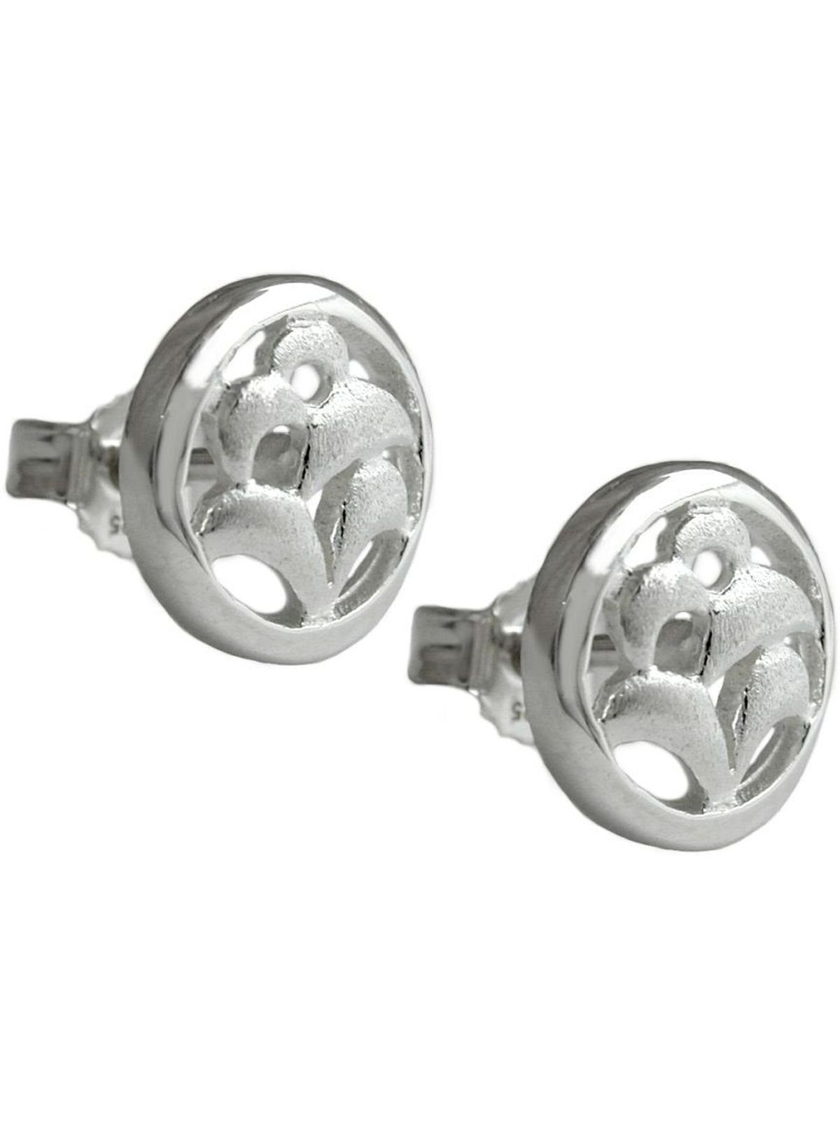 Gallay Paar Ohrstecker Ohrring 9mm durchbrochen matt-glänzend Silber 925 (1-tlg)