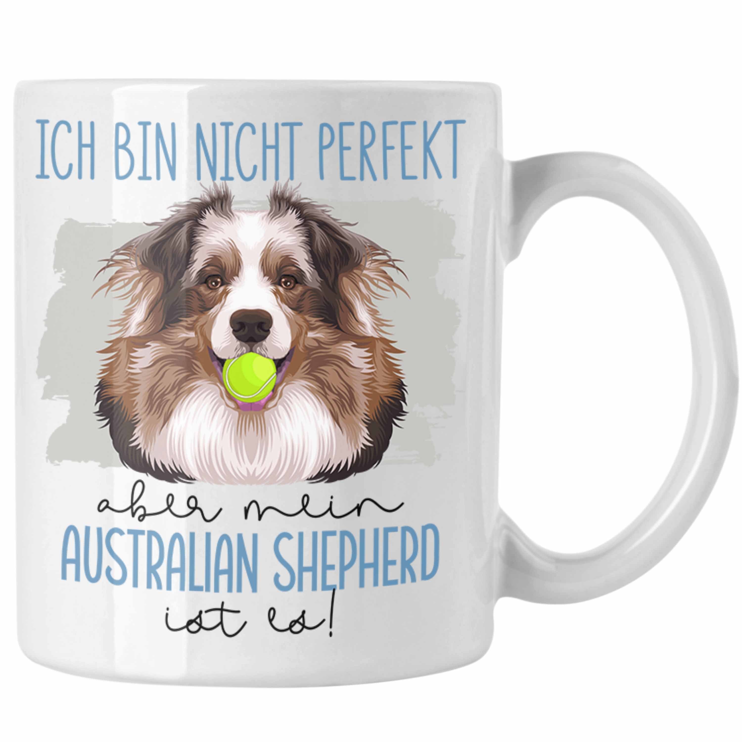 Trendation Tasse Australian Shepherd Besitzer Tasse Geschenk Lustiger Spruch Geschenkid Weiss