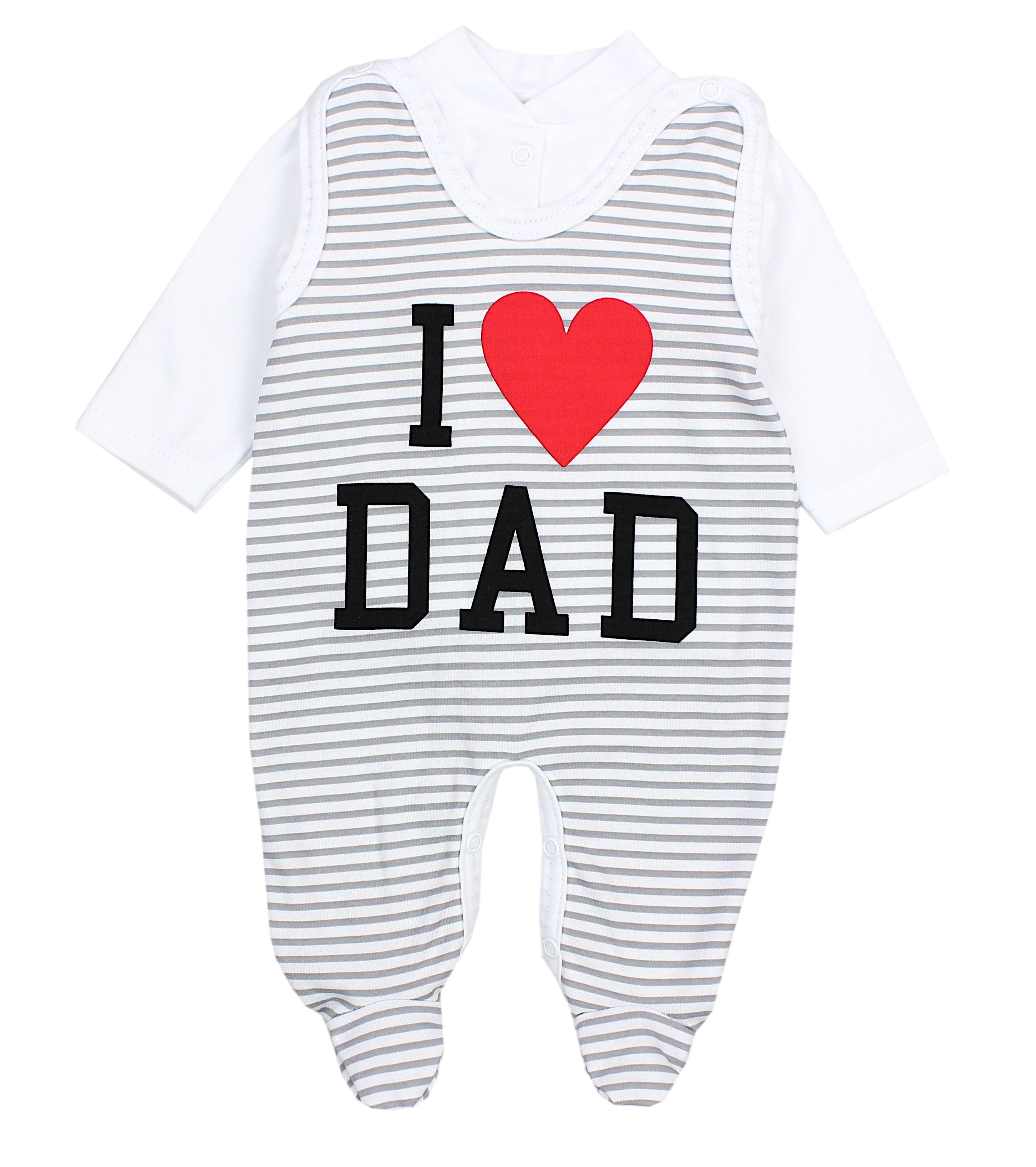 Schatz TupTam Baby Papas Dad TupTam love Set Unisex & Streifen Spruch I Erstausstattungspaket Mamas Grau Strampler