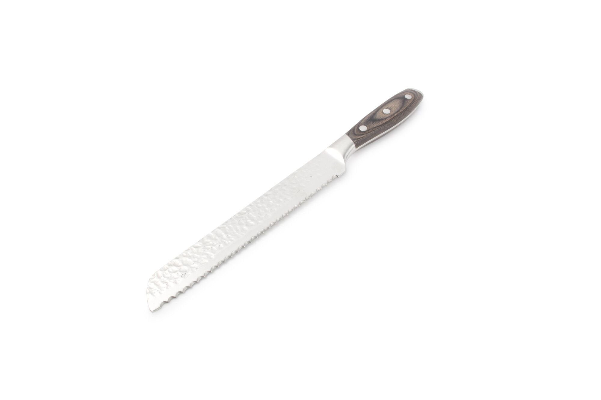Asphald Allzweckmesser Brotmesser mit Holzgriff Hochwertiges Edelstahl, gehämmerten Struktur