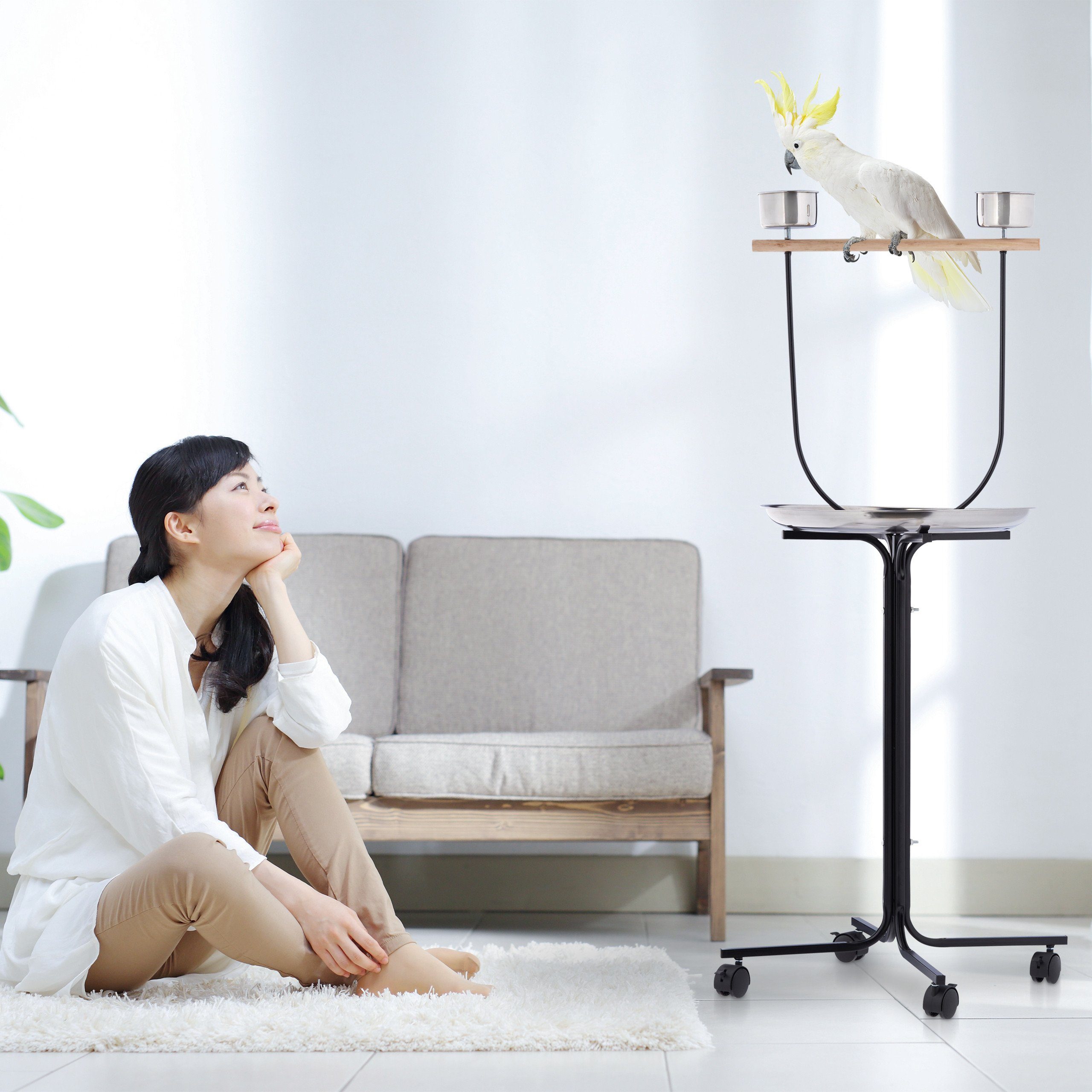 relaxdays Vogelkäfig Freisitz für Papageien günstig online kaufen