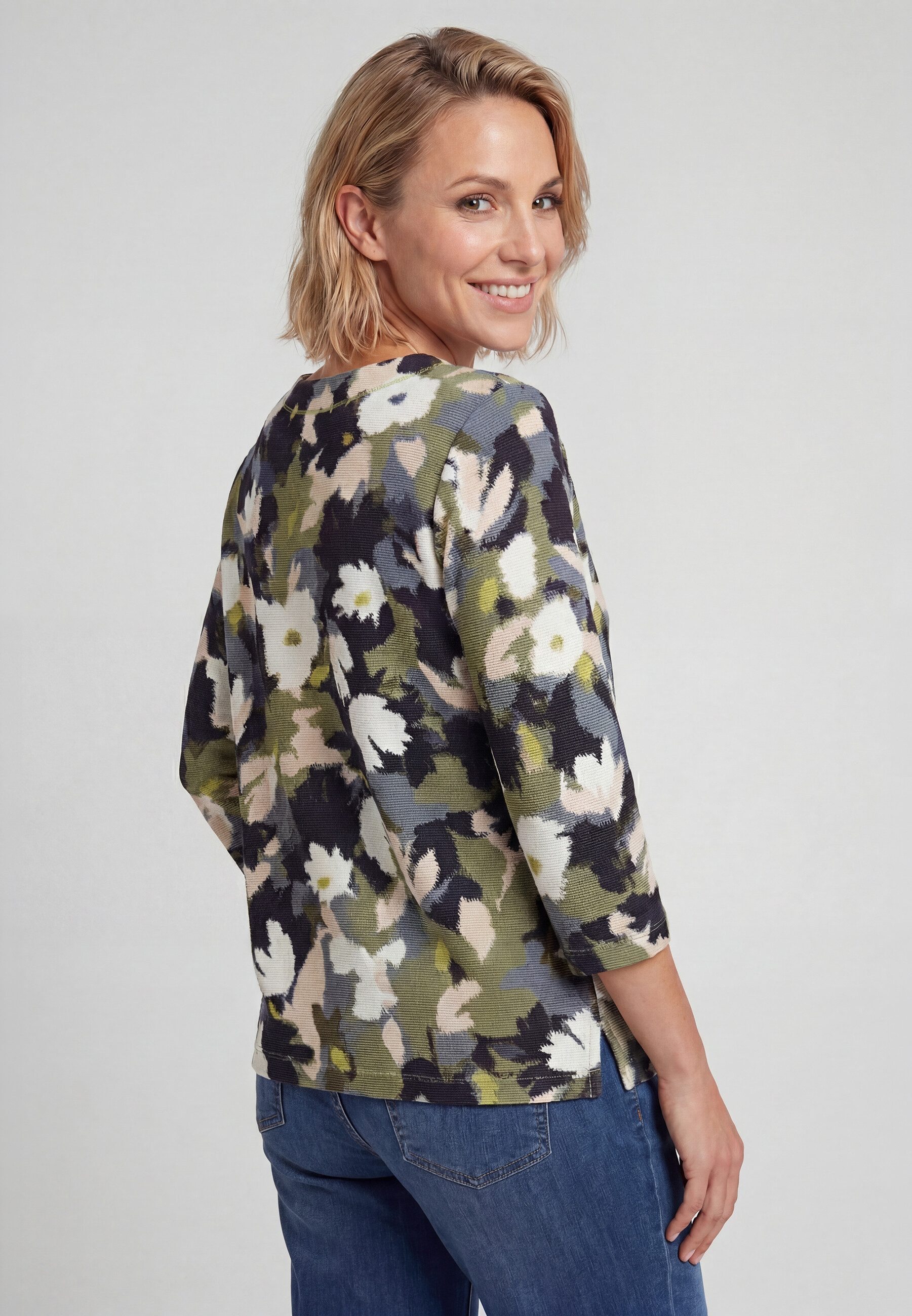 Olsen Sweatshirt Sweatshirt mit Allover-Dessin