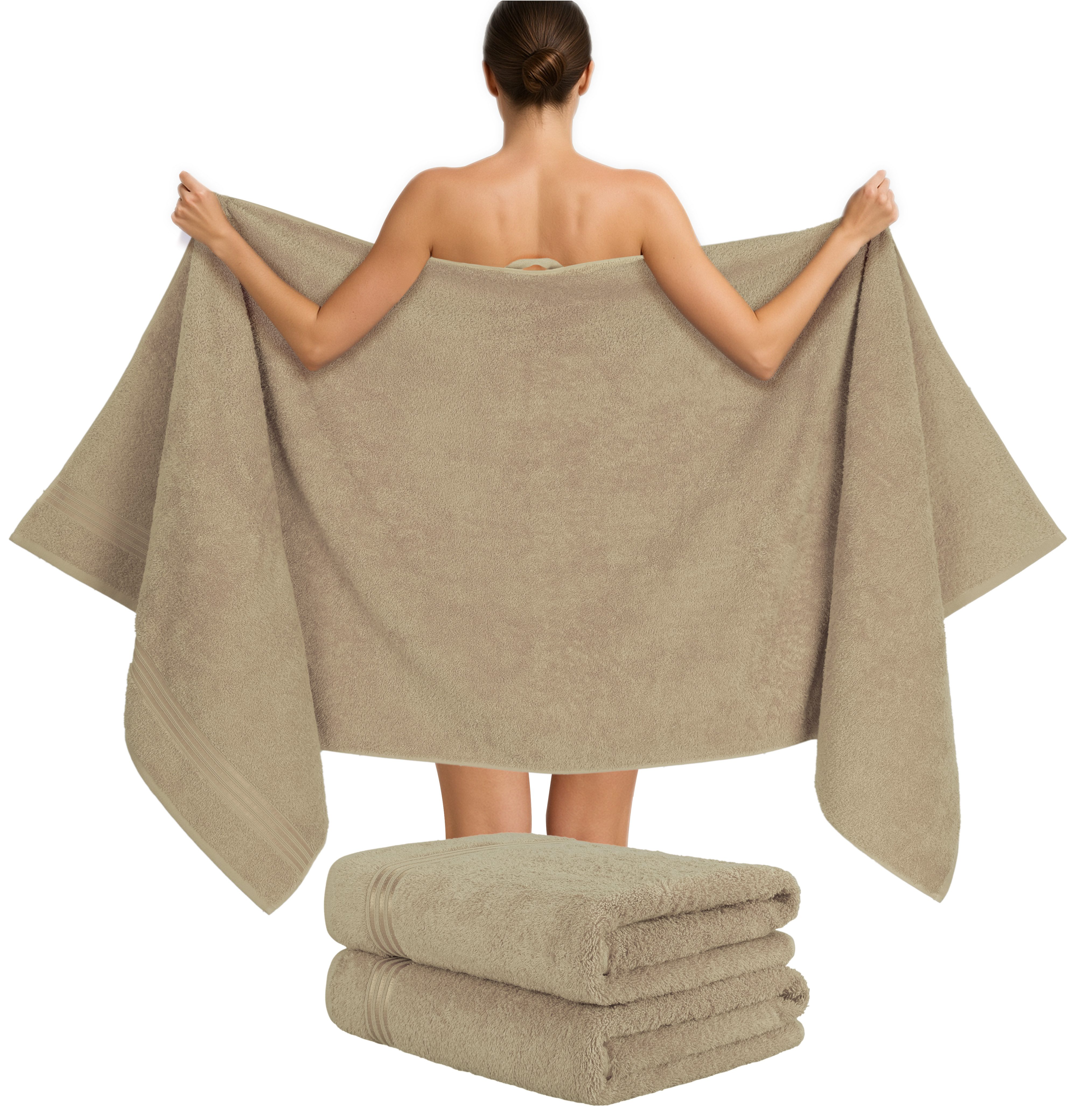 HAMMETEX Saunatuch Hammetex 2er Set extra große Saunatücher, Frottier (Packung, 2-St), 100% Baumwolle – Weich & Saugfähig – Luxuriöse Große Spa-Badetücher – Bild 2 von 5