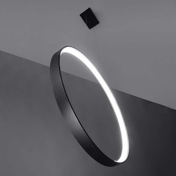 etc-shop LED Pendelleuchte, LED-Leuchtmittel fest verbaut, Neutralweiß, Pendelleuchte Hängelampe Esstischleuchte schwarz LED Ring